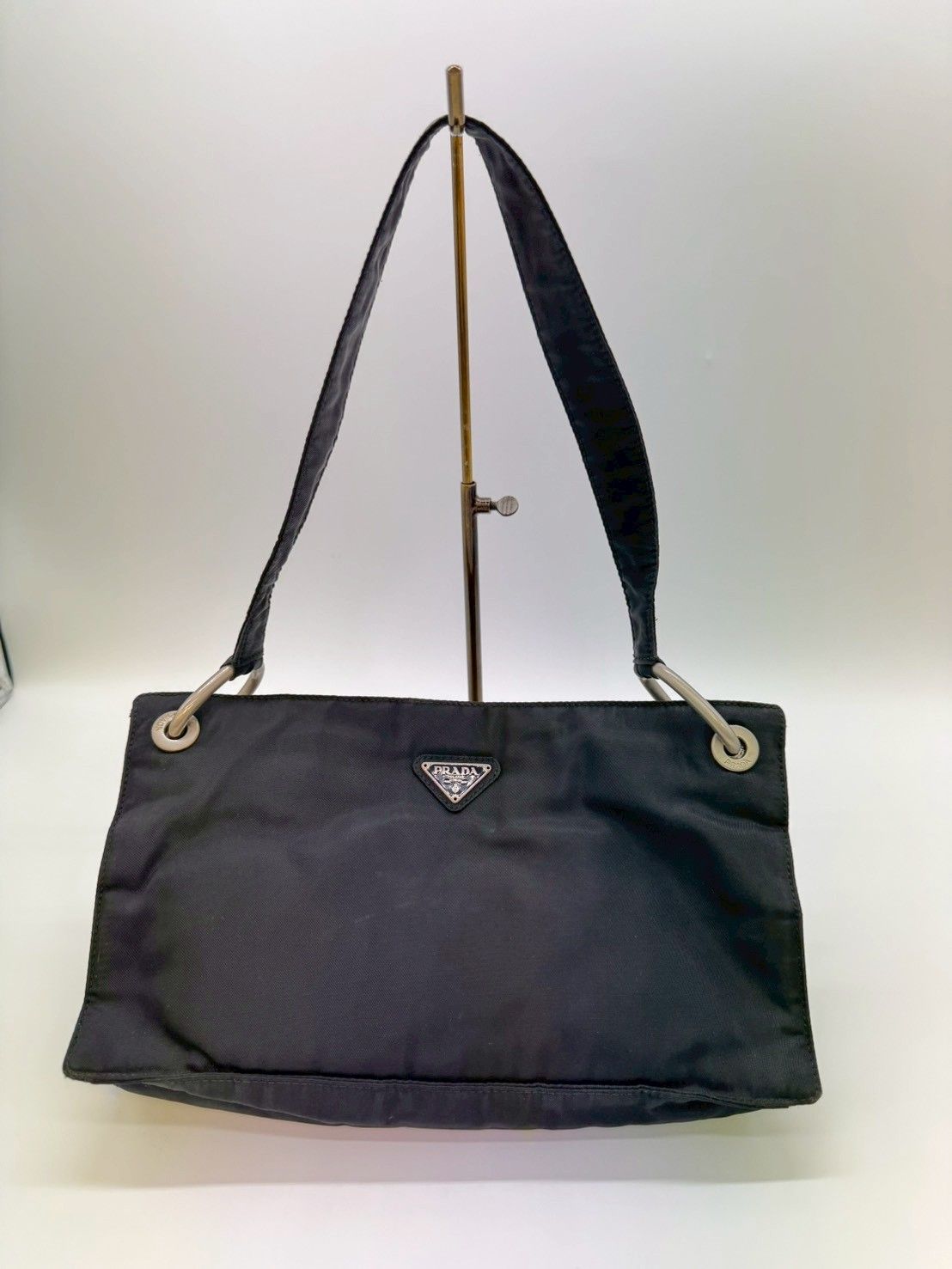 鑑定済み】PRADA プラダ ナイロン ショルダーバッグ ブラック 白タグI7