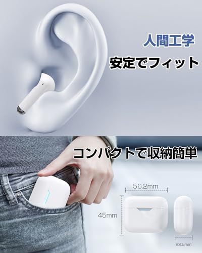 【進歩究極モデル】ワイヤレスイヤホン bluetooth イヤホン ワイヤレス イヤフォン hi-fi音質 & 重低音 片耳 蓋を開け自動接続 EDR ダブルマイクENC CVC8.0通話ノイズキャンセリハンズフリー通話 AAC/SBCコーデック 無線 インナ