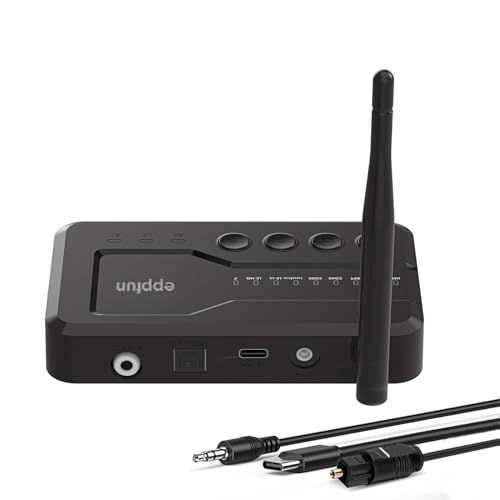 eppfun Auracast & Bluetooth 5.4 トランスミッター テレビ用 LE Audio APTX-Lossless/Adaptive対応 光デジタル・3.5mm AUX・同軸対応 低遅延 ブルートゥース 送信機 30m 通信距離 安定した