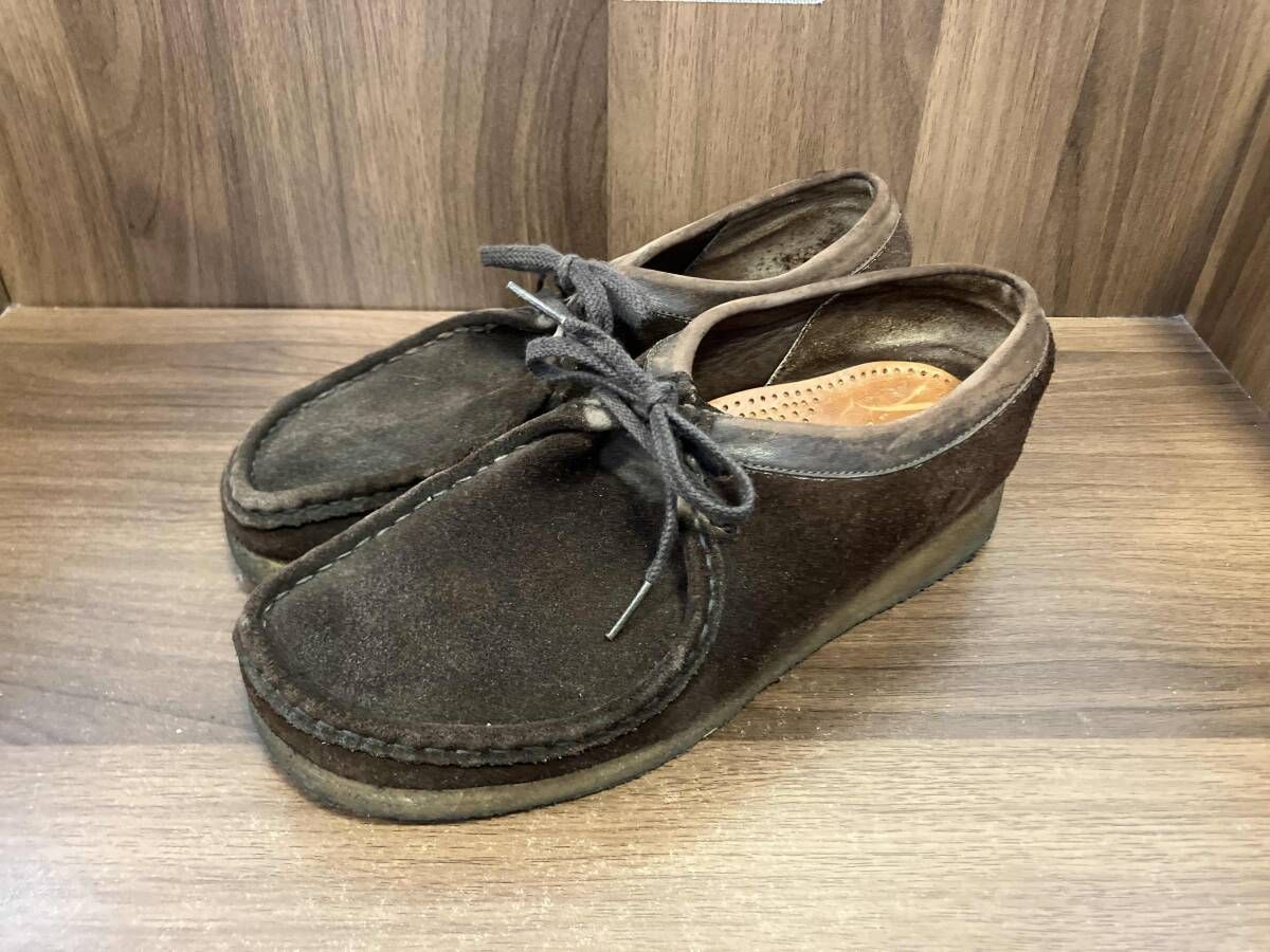 Clarks クラークス ワラビーブーツ ブラウン スエードレザー 047V ソール全長約27cm サイズ表記不明
