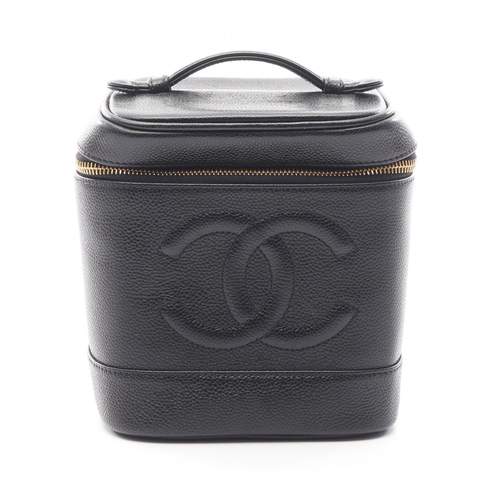 シャネル CHANEL ハンドバッグ ココマーク ブラック カーフ（牛革） ココマーク 縦型バニティ レディース Used B