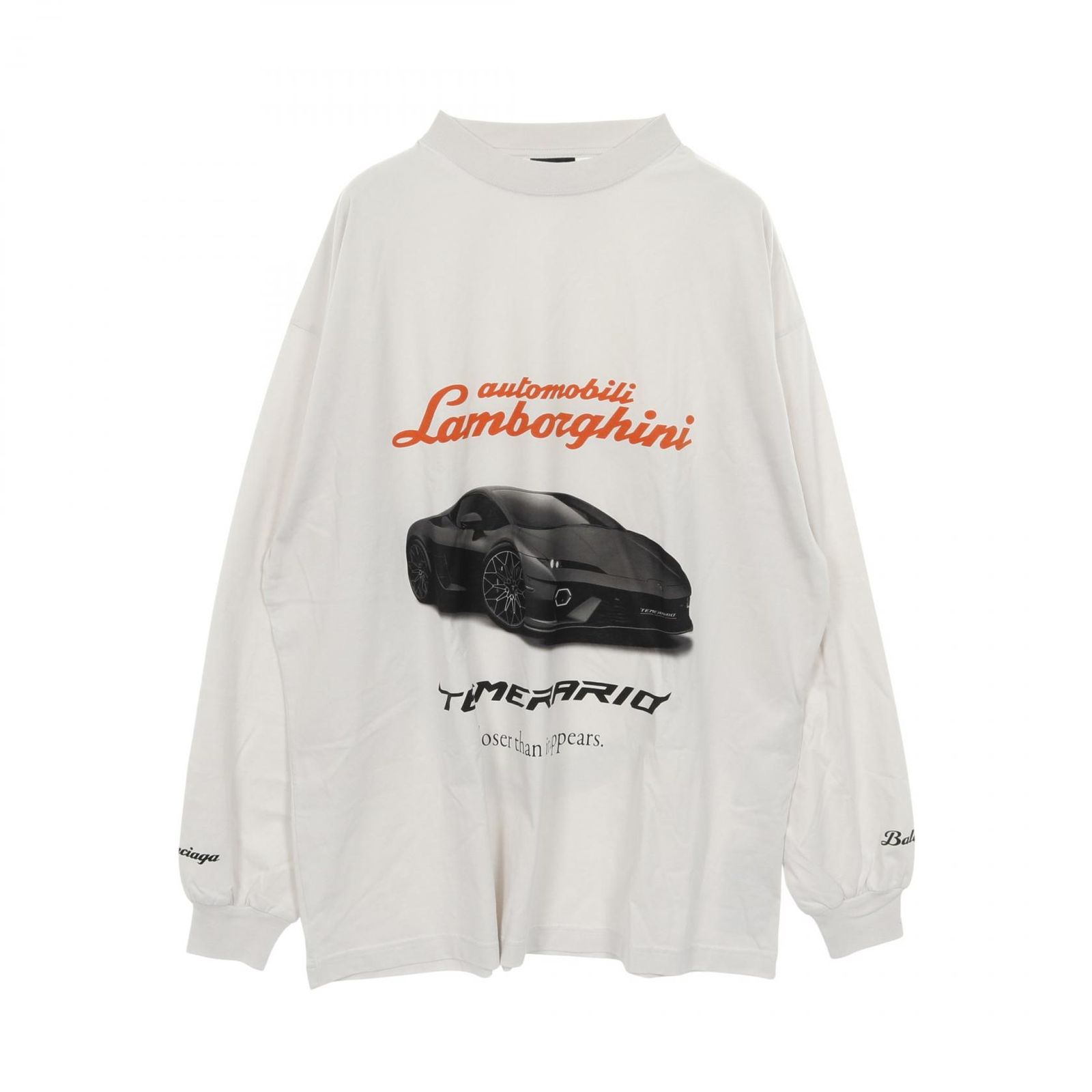 バレンシアガ BALENCIAGA カットソー BALENCIAGA × Automobili Lamborghini 835839 グレー コットン Tシャツ メンズ 未使用