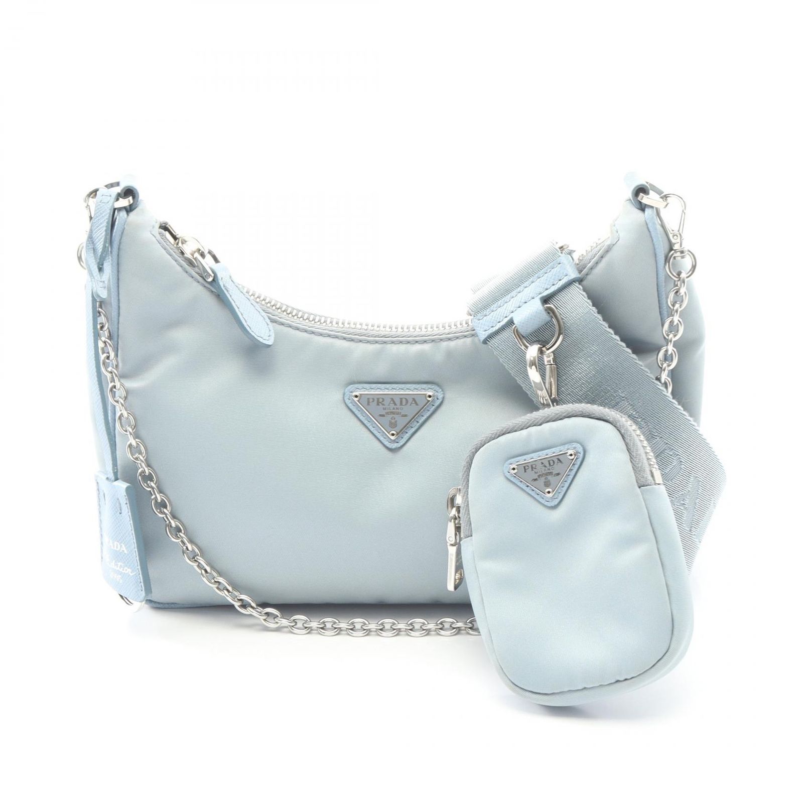 プラダ PRADA ショルダーバッグ Re-Edition 2005 1BH204 ライトブルー 