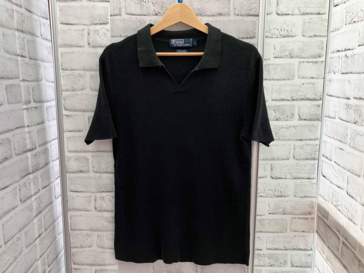 Polo by Ralph Lauren(ポロ バイ ラルフローレン) / 古着 90s / LINEN(麻) / 無地 / Black(ブラック) / Lサイズ