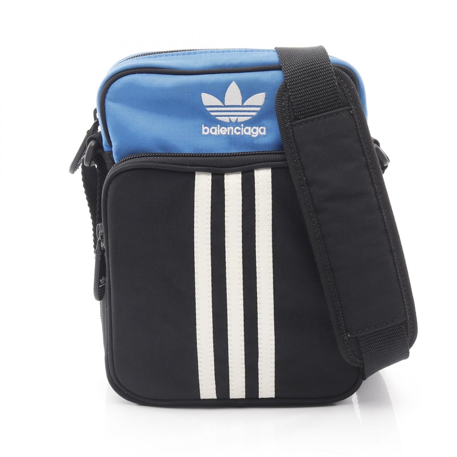 バレンシアガ BALENCIAGA ショルダーバッグ BALENCIAGA × adidas 725437 ブラック/ブルー/ホワイト キャンバス BALENCIAGA x adidas ショルダーバッグ レディース Used A