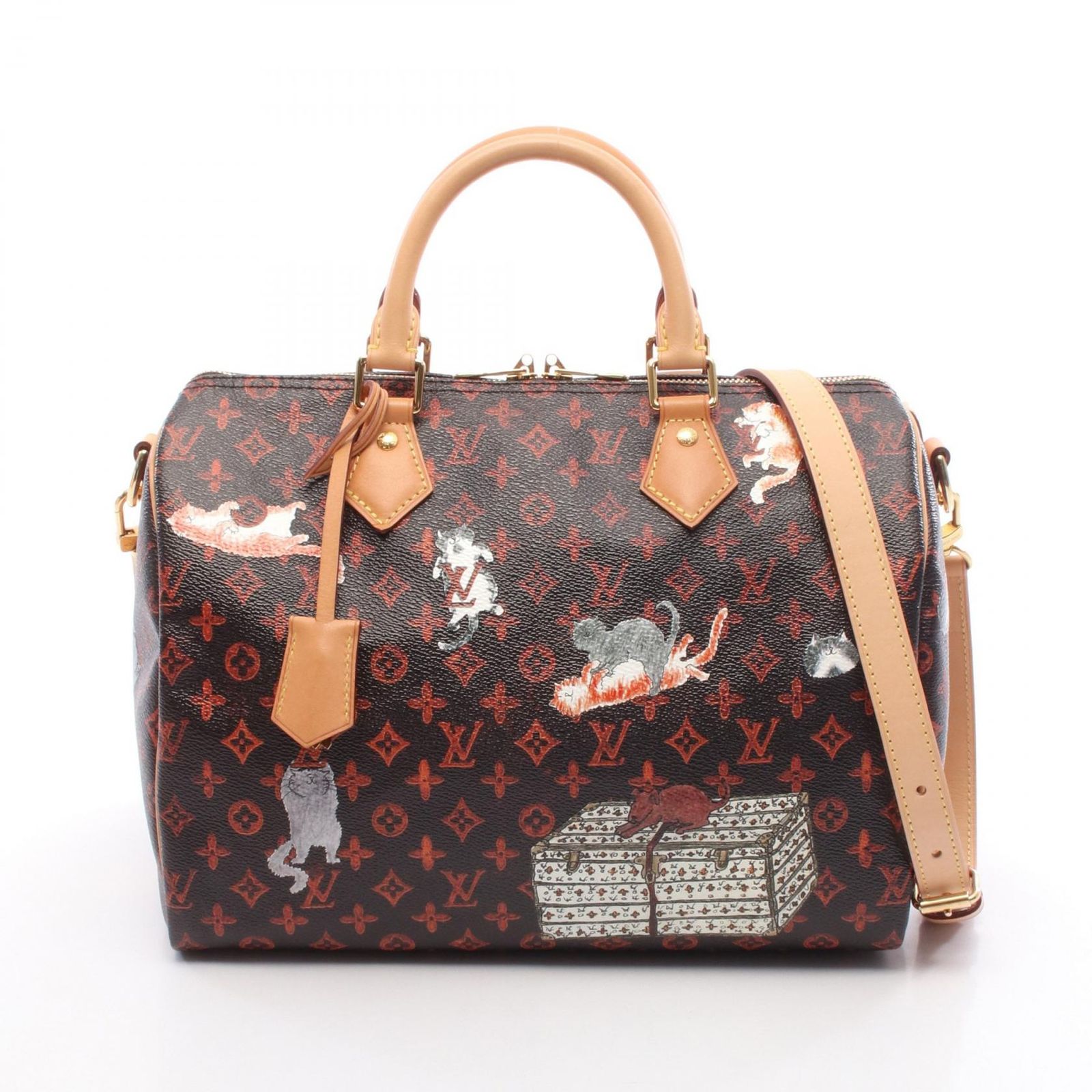 ルイ・ヴィトン LOUIS VUITTON ハンドバッグ スピーディ バンドリエール30 キャットグラム M44401 PVCコーティングキャンバス レザー スピーディ・バンドリエール30