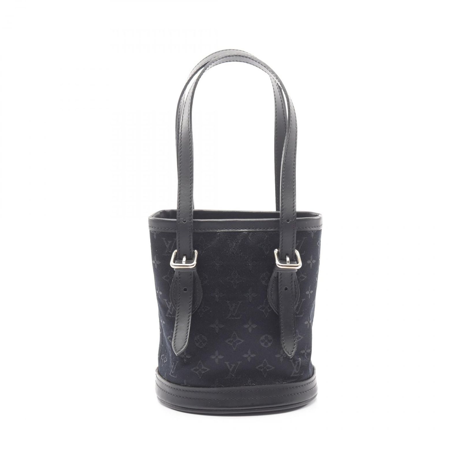 ルイ・ヴィトン LOUIS VUITTON ハンドバッグ リトルバケット モノグラムサテン M92144 ノワール ファブリック レザー リトルバケット レディース Used A