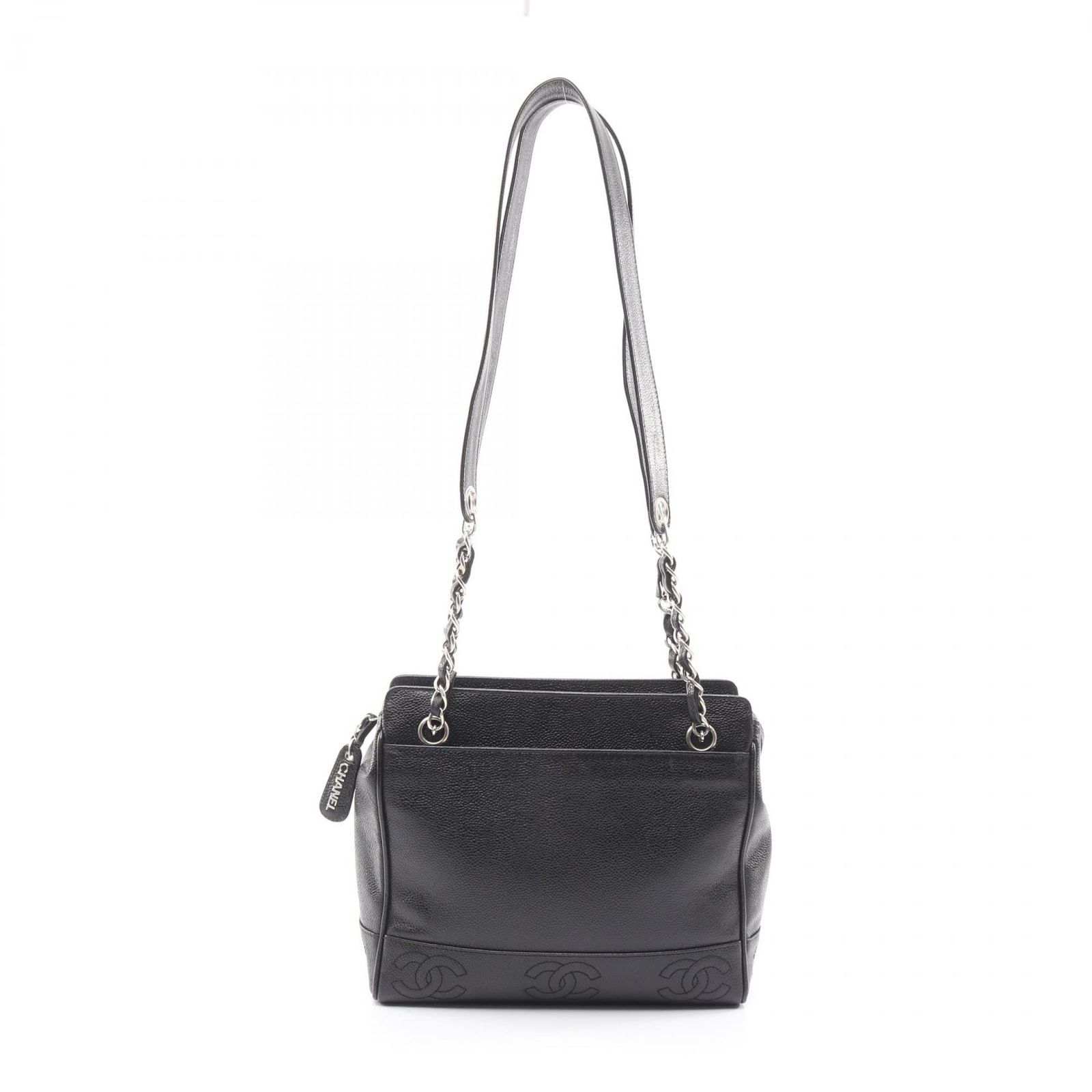 シャネル CHANEL ショルダーバッグ トリプルココマーク ブラック レザー トリプルココ ショルダートート レディース Used B