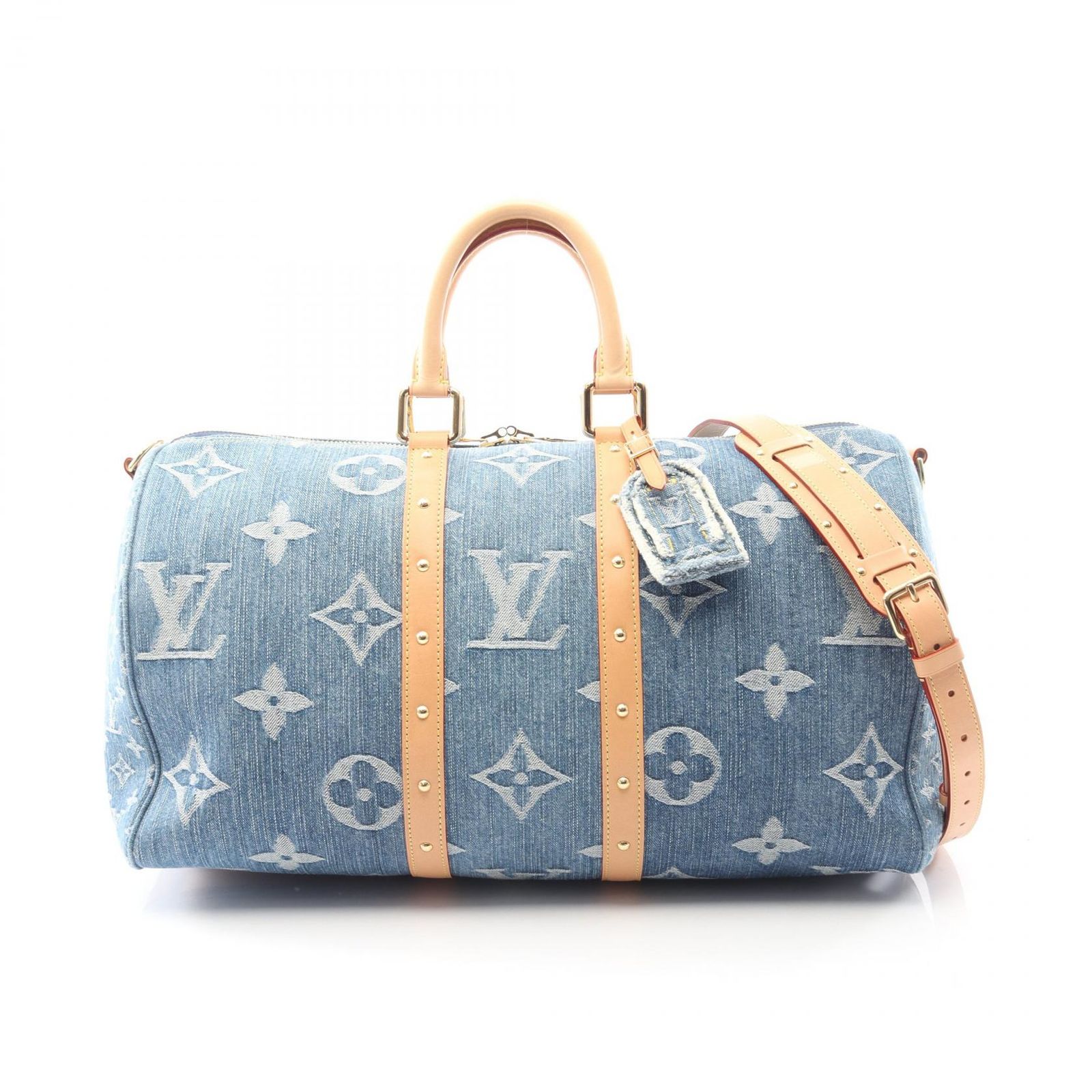 ルイ・ヴィトン LOUIS VUITTON ボストンバッグ LV リミックス キーポル バンドリエール 45 モノグラムデニム M24315 デニムブルー デニム レザー LVリミックス キーポル・バンドリエール45