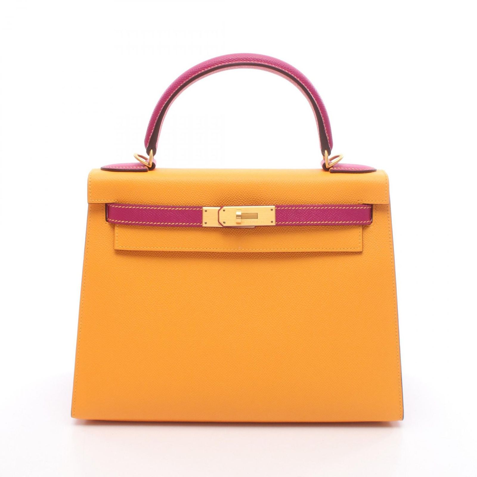 エルメス HERMES ハンドバッグ ケリー28 ムタード ローズパープル ムタード/ローズパープル その他 ケリー28 ムタード/ローズパープル レディース Used A
