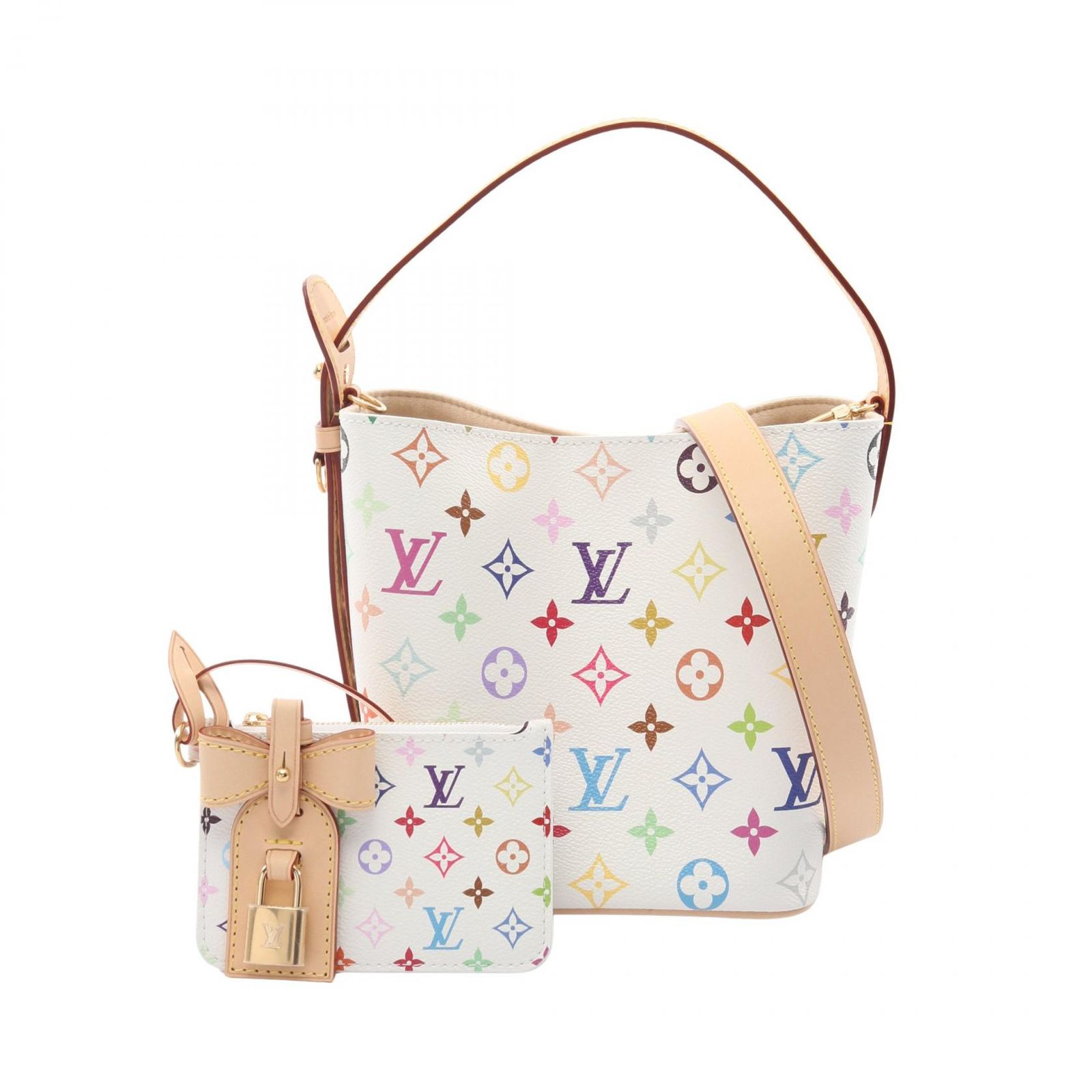 ルイ・ヴィトン LOUIS VUITTON ハンドバッグ LV × TM オールインBB モノグラムマルチカラー M13089 ブロン PVCコーティングキャンバス レザー LV×TM オール・インBB レディース