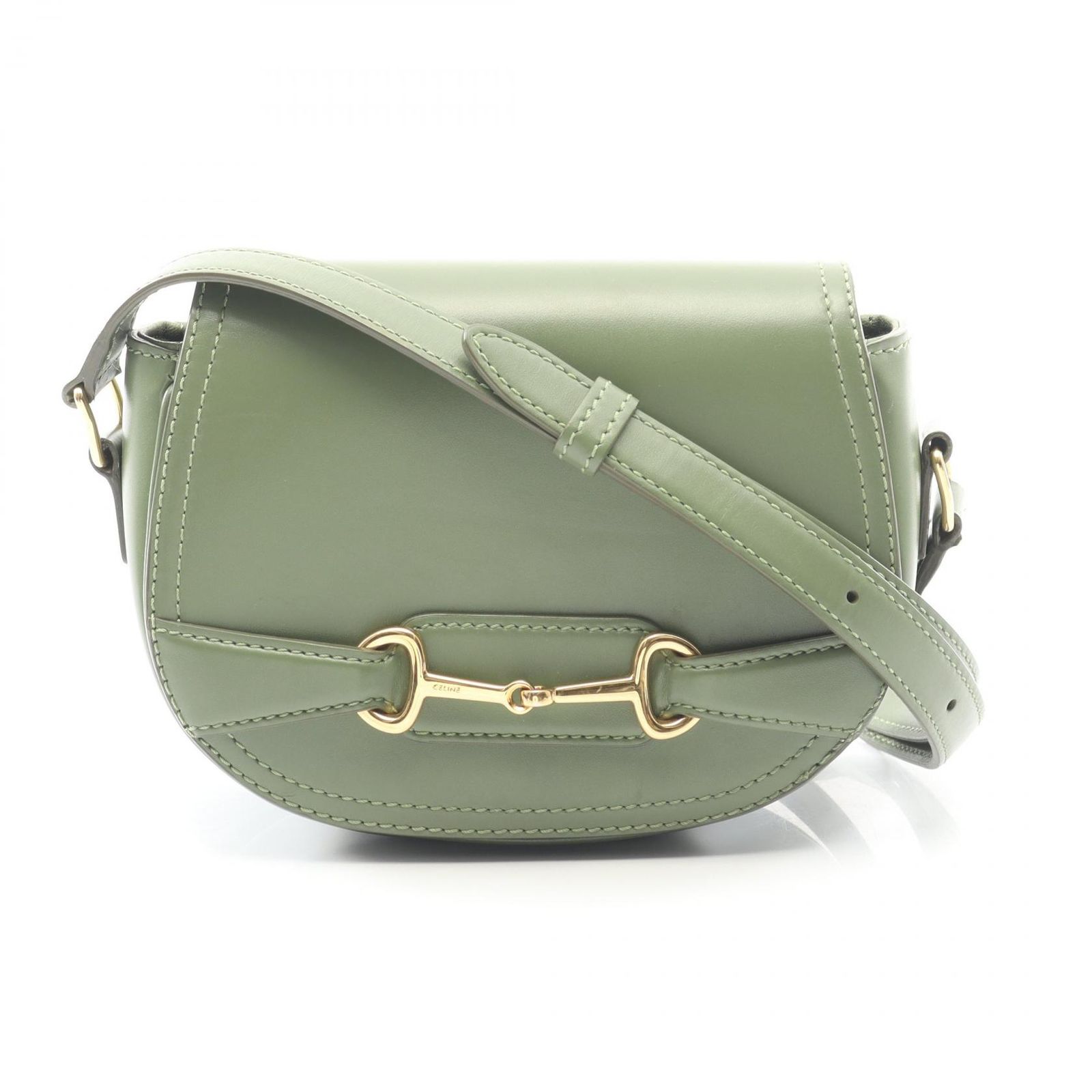 セリーヌ CELINE ショルダーバッグ クレシー スモール オリーブ レザー クレシー スモール ショルダーバッグ レディース Used A