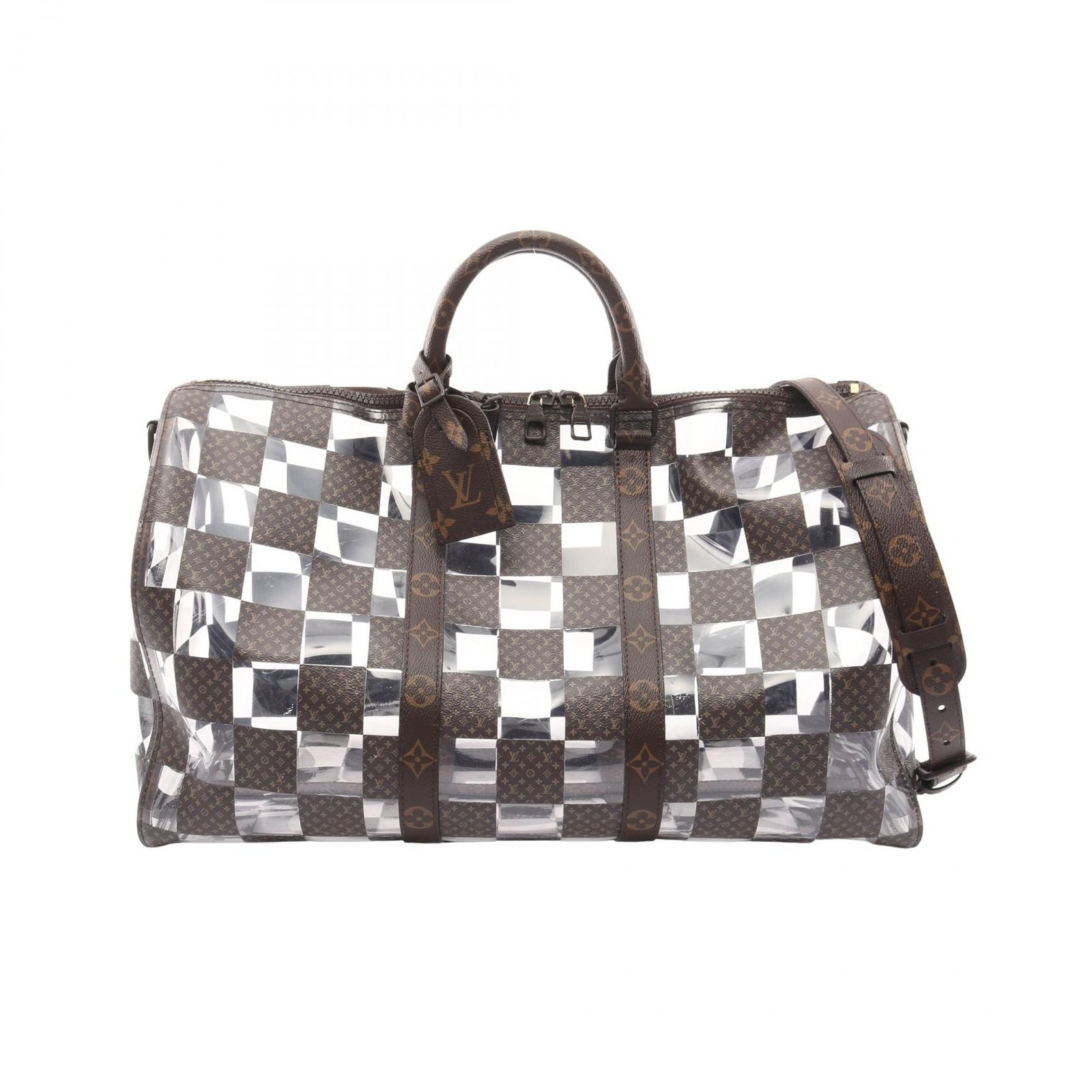 ルイ・ヴィトン LOUIS VUITTON ボストンバッグ キーポル バンドリエール50 モノグラムチェス M20864 PVCコーティングキャンバス キーポル・バンドリエール50 ユニセックス
