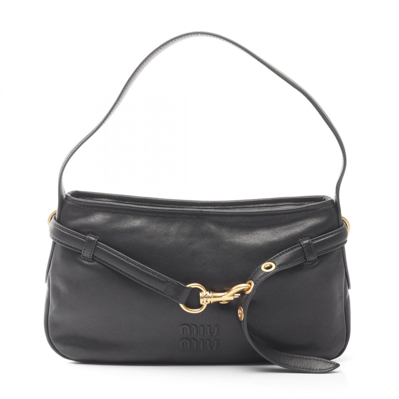 ミュウ ミュウ Miu Miu ハンドバッグ アバンチュール ブラック レザー アバンチュール ショルダーバッグ レディース Used A