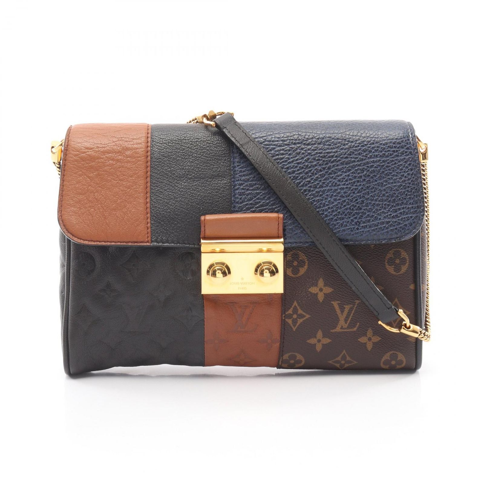 ルイ・ヴィトン LOUIS VUITTON ショルダーバッグ モノグラム ブロックスポシェット M40506 PVCコーティングキャンバス レザー ブロックス・ポシェット レディース