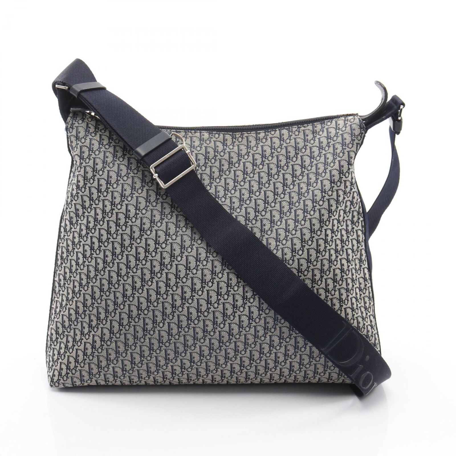 ディオール Dior ショルダーバッグ トロッター ネイビー キャンバス トロッター ショルダーバッグ レディース Used A