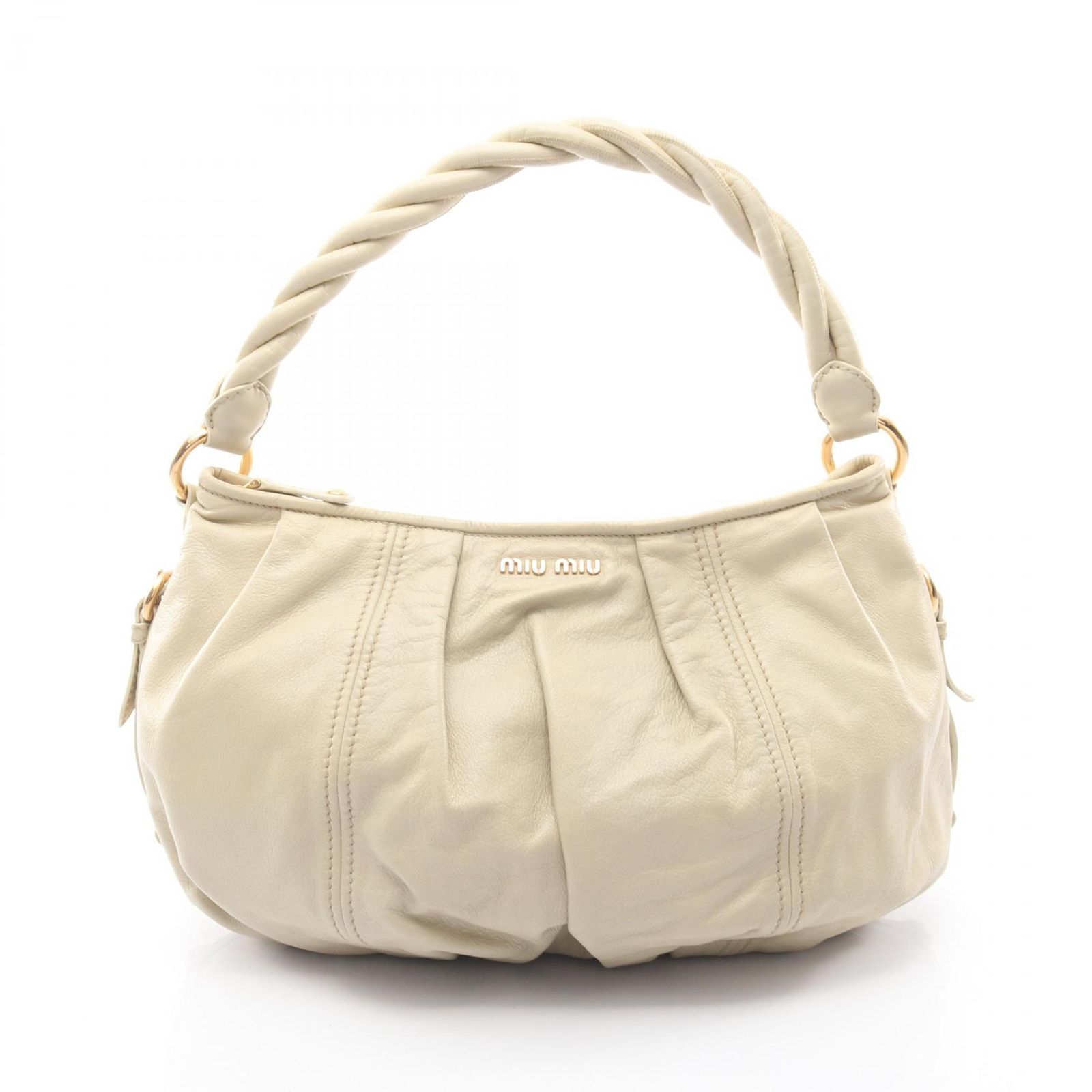 ミュウ ミュウ Miu Miu ショルダーバッグ アイボリー レザー ショルダーバッグ Tote レディース Used B