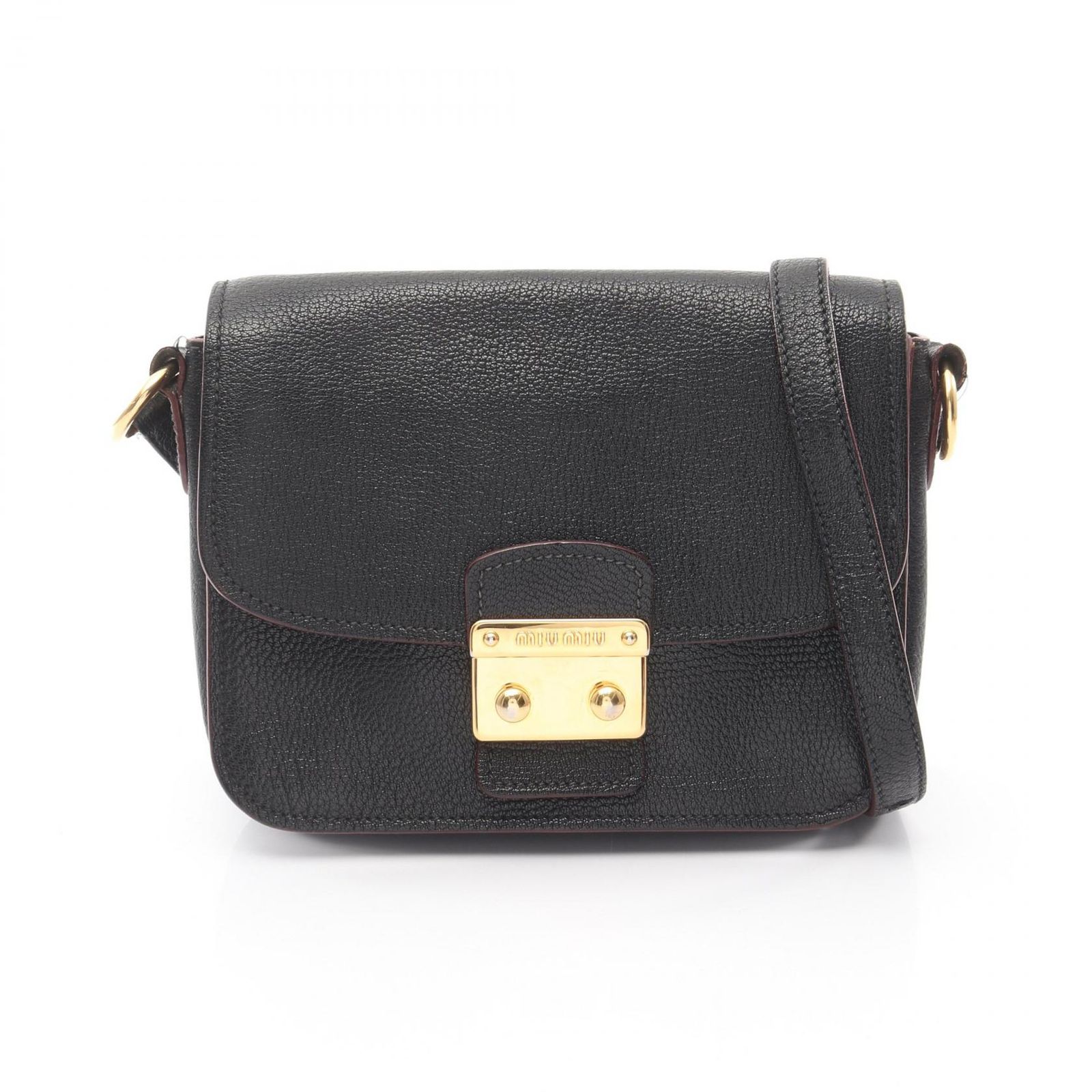 ミュウ ミュウ Miu Miu ショルダーバッグ MADRAS BICOLORE マドラス RTC460 ブラック レザー マドラス ショルダー レディース Used B