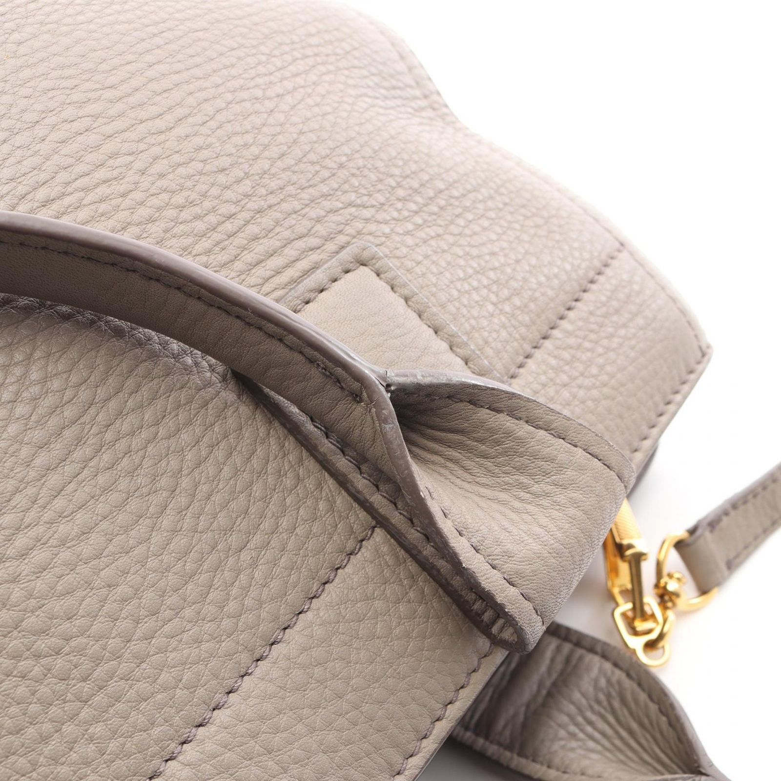 ミュウ ミュウ Miu Miu ハンドバッグ グレー レザー 2wayハンド 