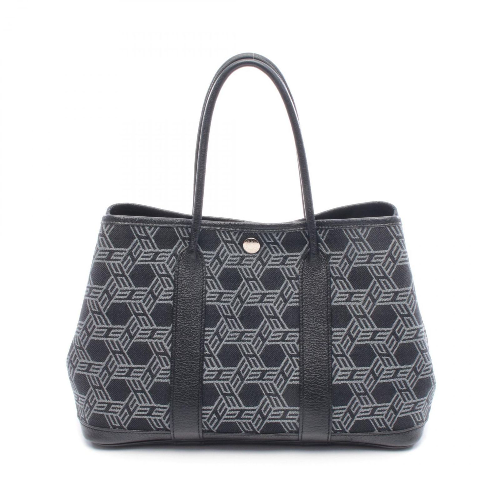 エルメス HERMES トートバッグ ガーデンパーティTPM ブラック レザー キャンバス ガーデンパーティTPM ブラック レディース Used B