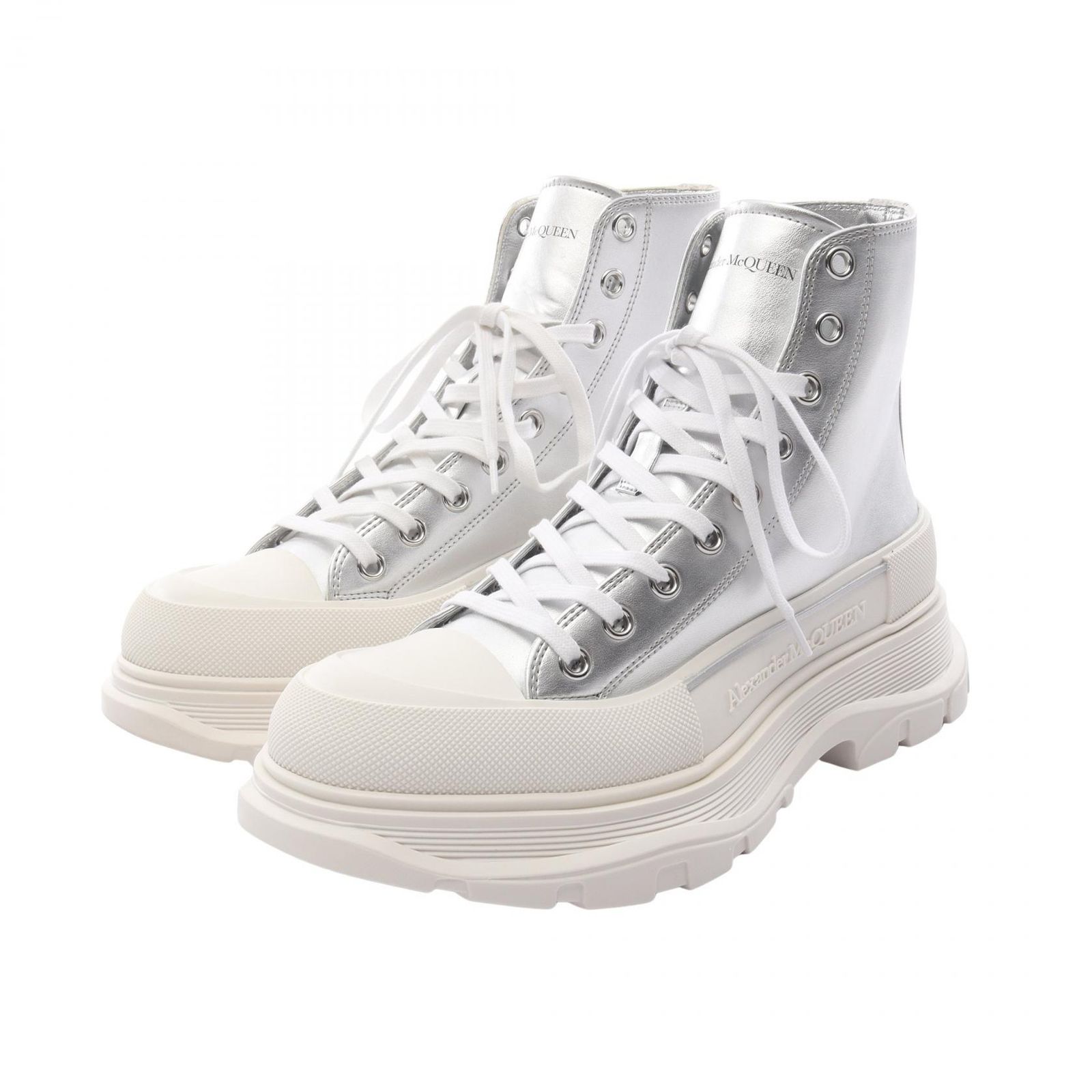 アレキサンダーマックイーン Alexander McQueen スニーカー TREAD SLICK シルバー レザー TREAD SLICK スニーカー メンズ 未使用