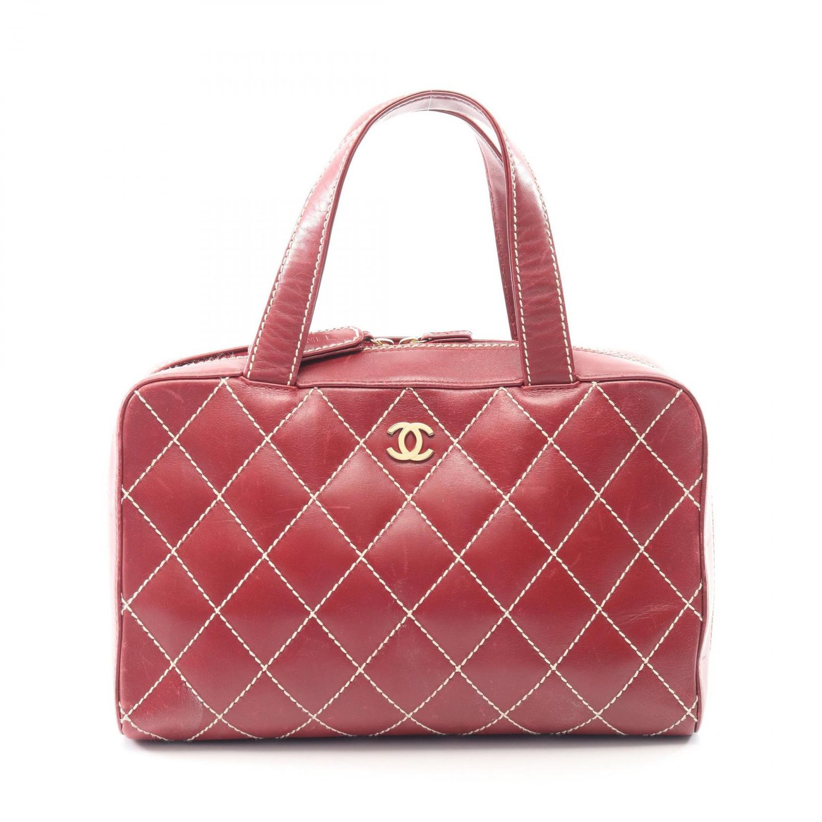 CHANEL シャネル ワイルドステッチ ハンドバック 赤 シャネル CHANEL ハンドバッグ ワイルドステッチ レッド レザー