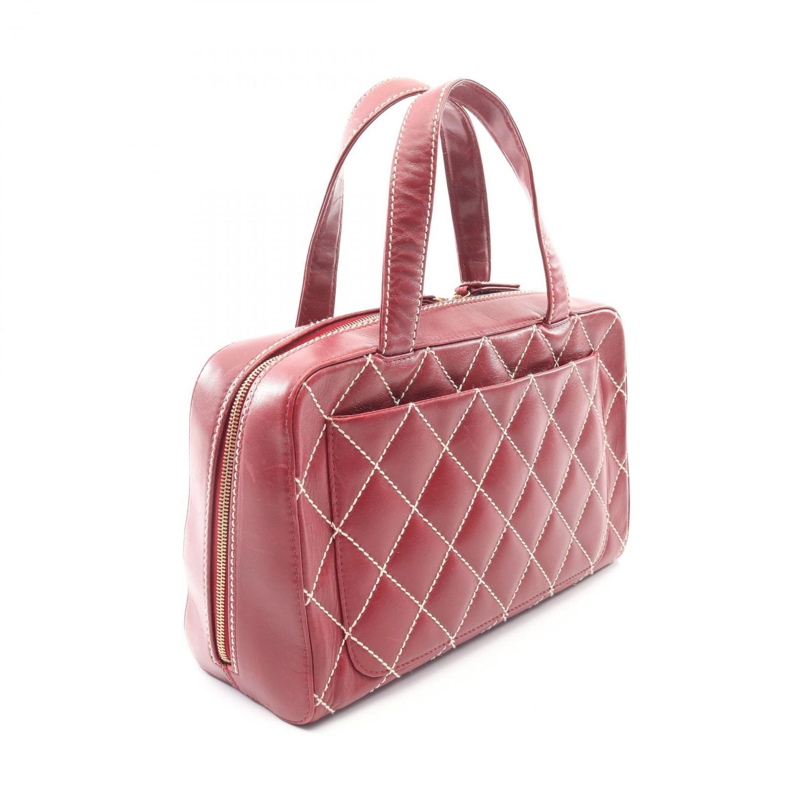 CHANEL シャネル ワイルドステッチ ハンドバック 赤 シャネル CHANEL ハンドバッグ ワイルドステッチ レッド レザー