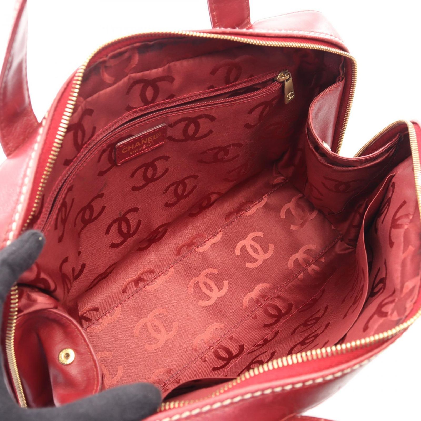 CHANEL シャネル ワイルドステッチ ハンドバック 赤 シャネル CHANEL ハンドバッグ ワイルドステッチ レッド レザー