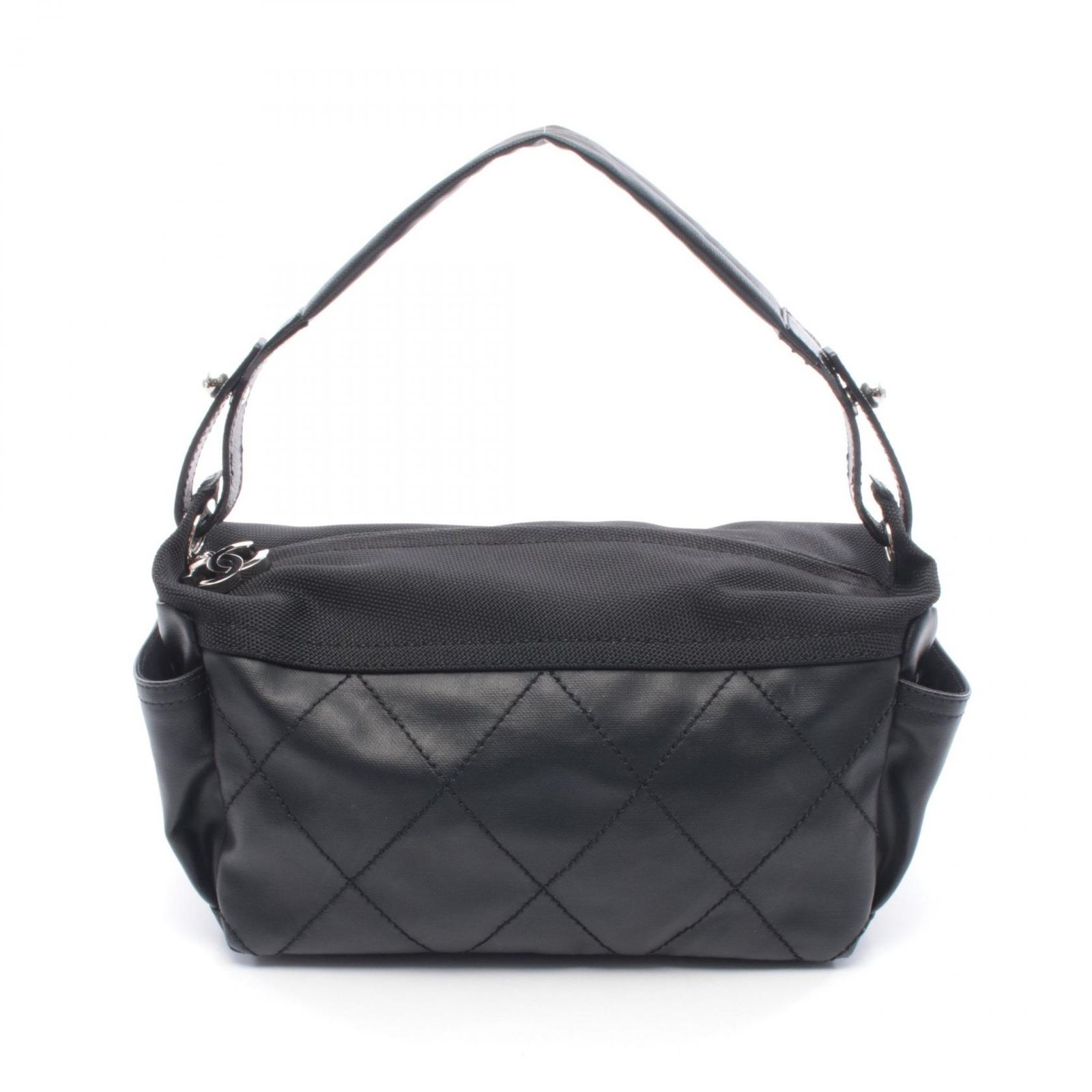 シャネル CHANEL ショルダーバッグ パリビアリッツ A34205 ブラック PVCコーティングキャンバス レザー パリビアリッツ ショルダーバッグ レディース Used A