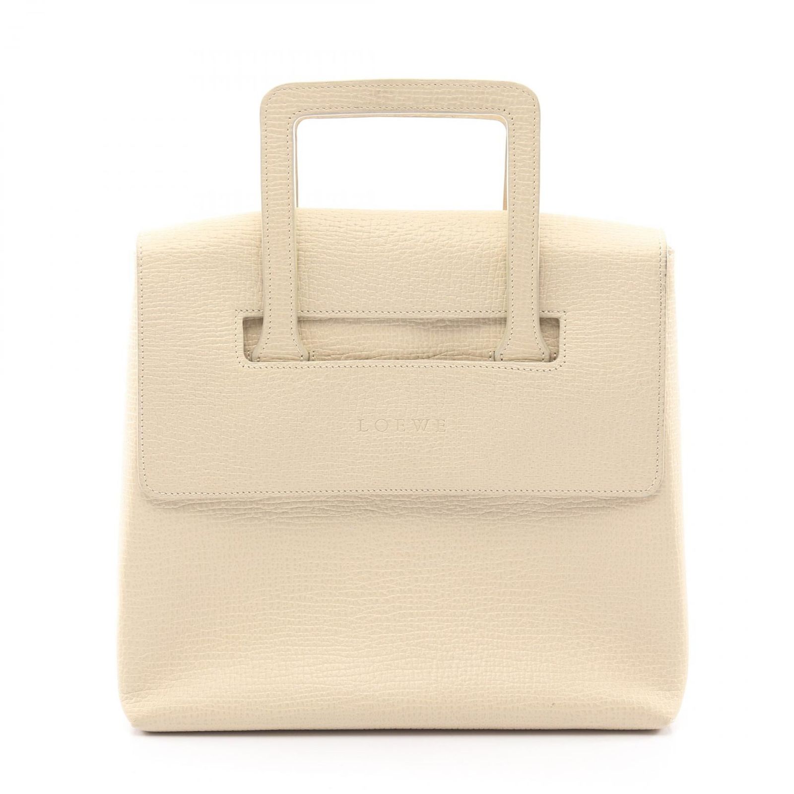 ロエベ LOEWE ハンドバッグ アイボリー レザー ハンドバッグ レディース Used A