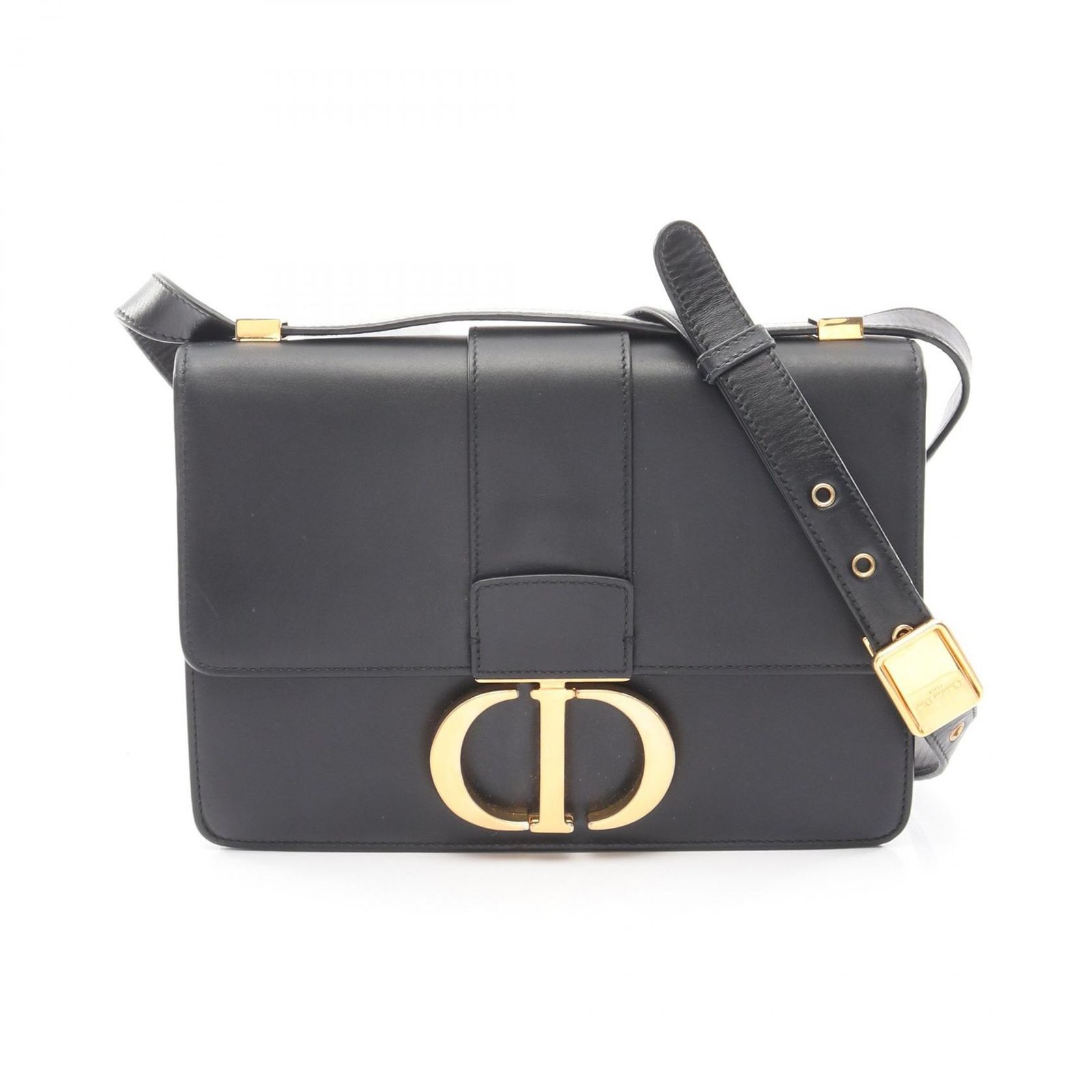 ディオール Dior ショルダーバッグ 30 MONTAIGNE モンテーニュ ブラック レザー モンテーニュ30 ショルダーバック レディース Used B