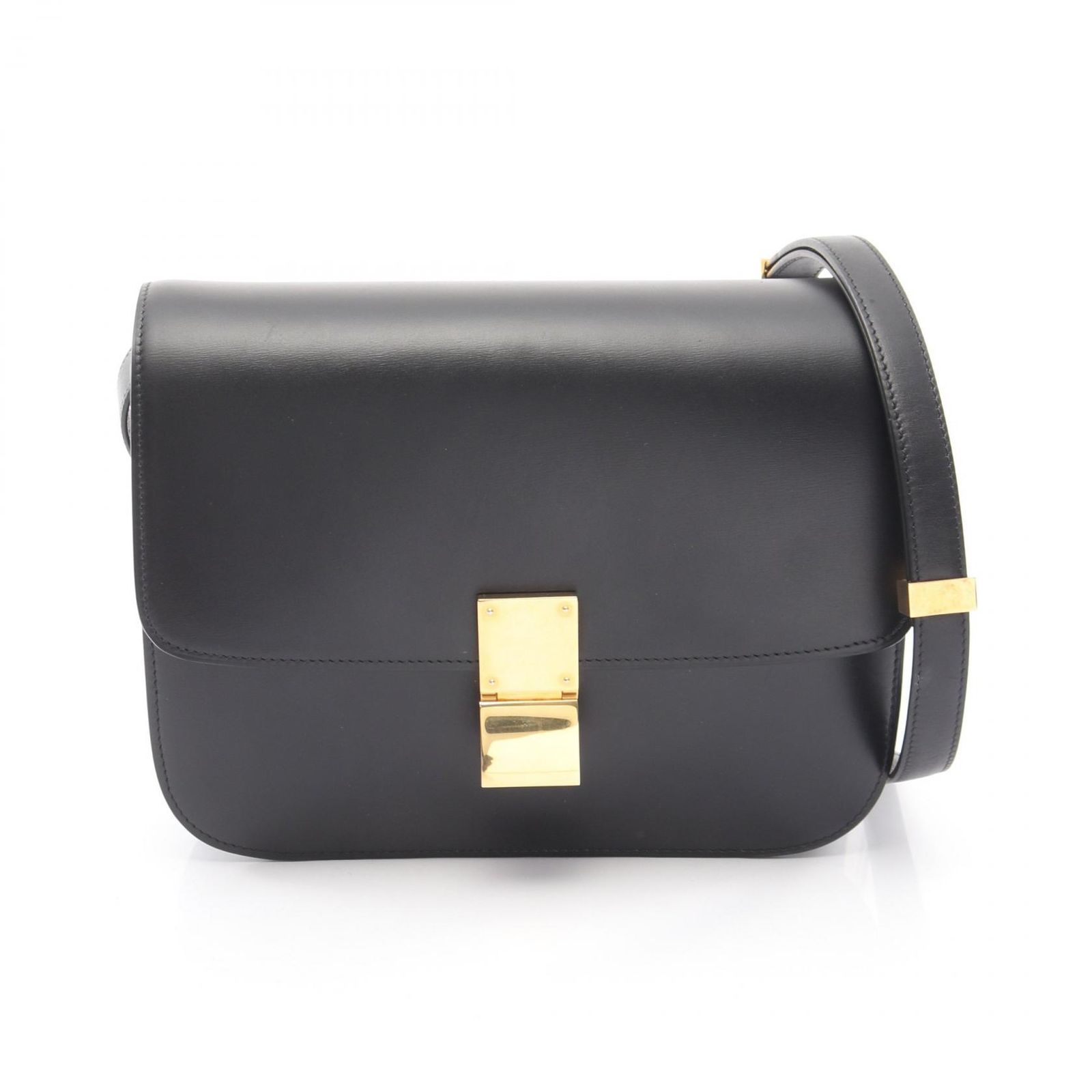 セリーヌ CELINE ショルダーバッグ クラシックボックス ミディアム 164173 ブラック レザー クラシック ボックス ミディアム フラップショルダー レディース Used A