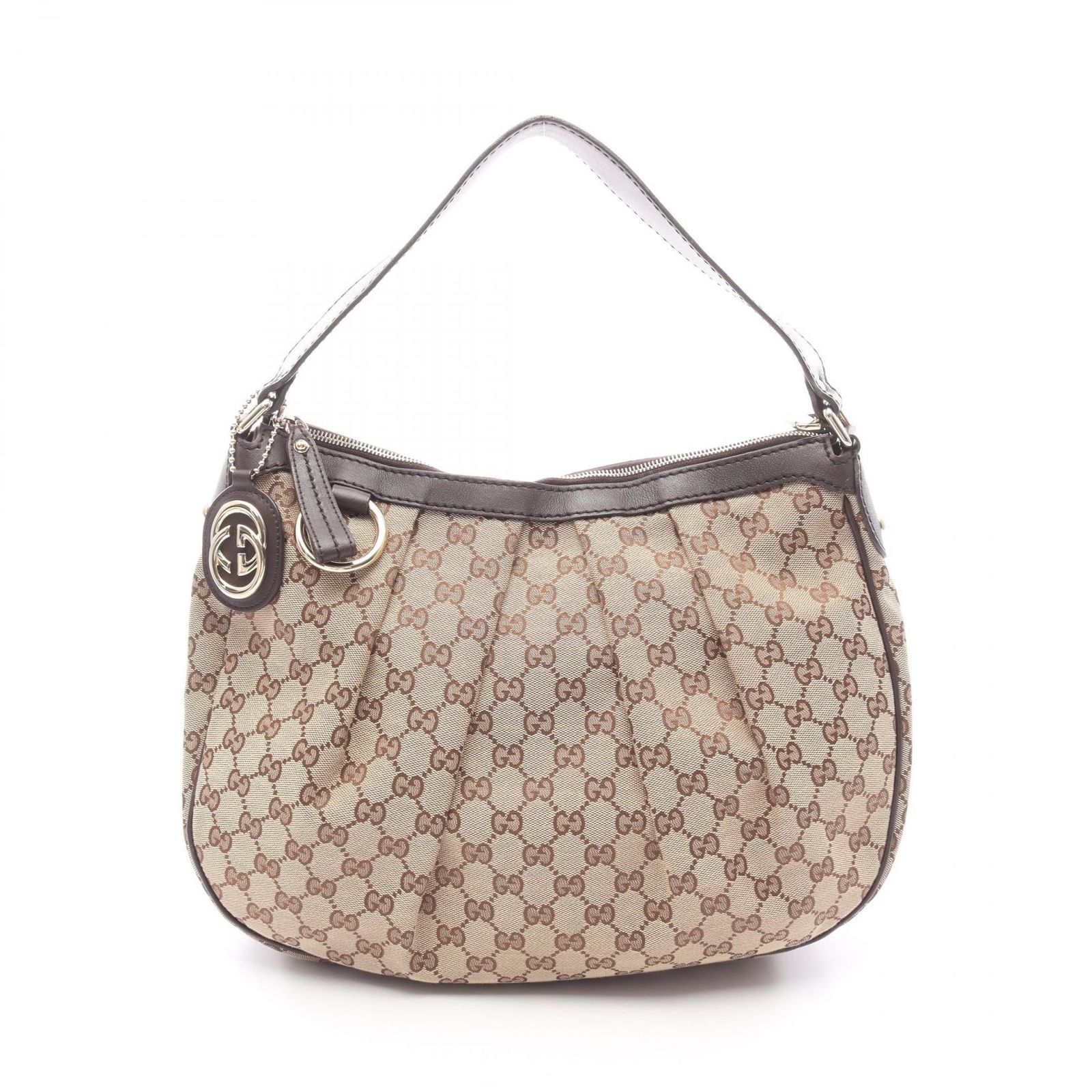 グッチ GUCCI ショルダーバッグ スーキー GGキャンバス 232955 ベージュ キャンバス レザー スーキー ワンショルダー レディース Used A