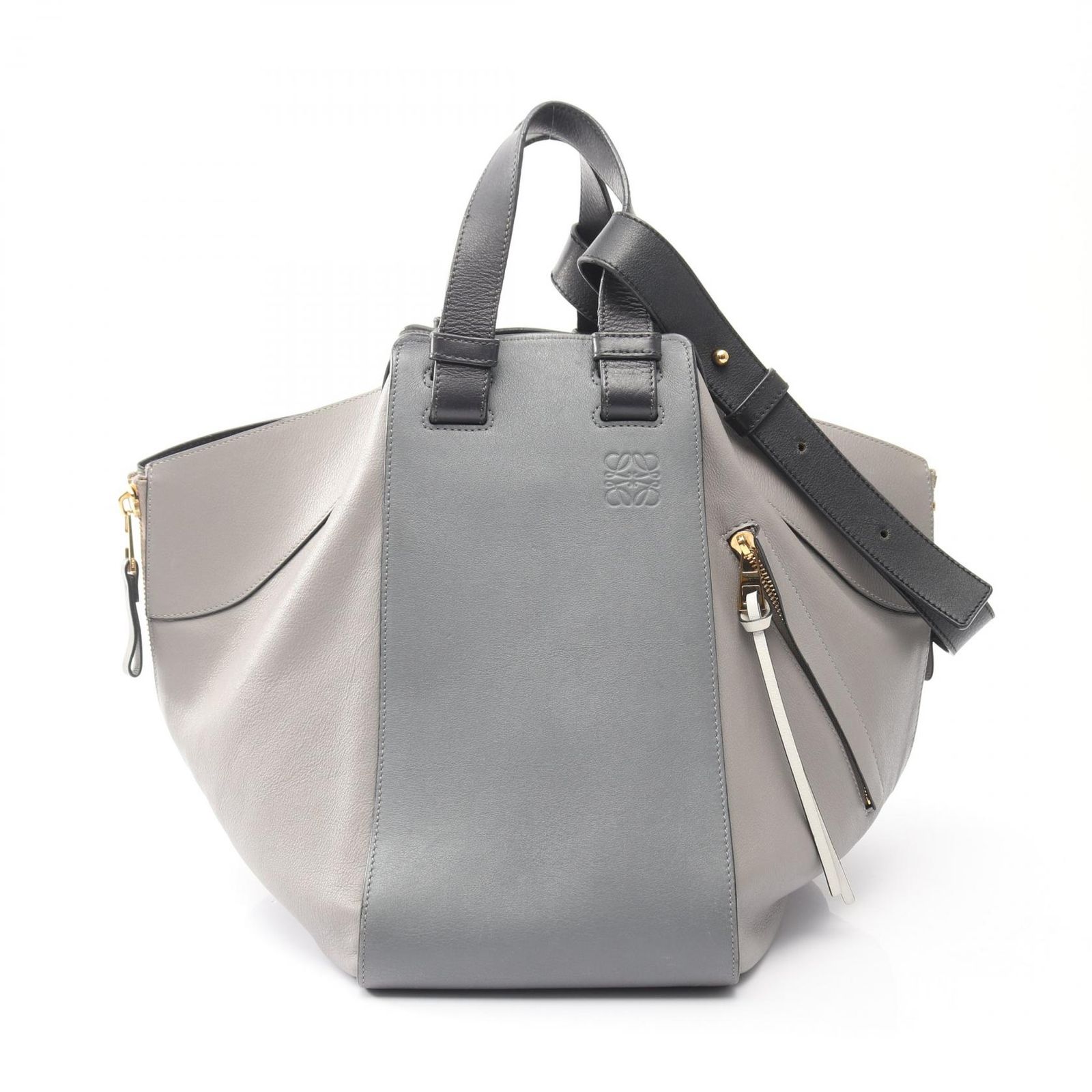 ロエベ LOEWE ハンドバッグ ハンモック ミディアム ブラック/グレー レザー ハンモック ミディアム レディース Used B
