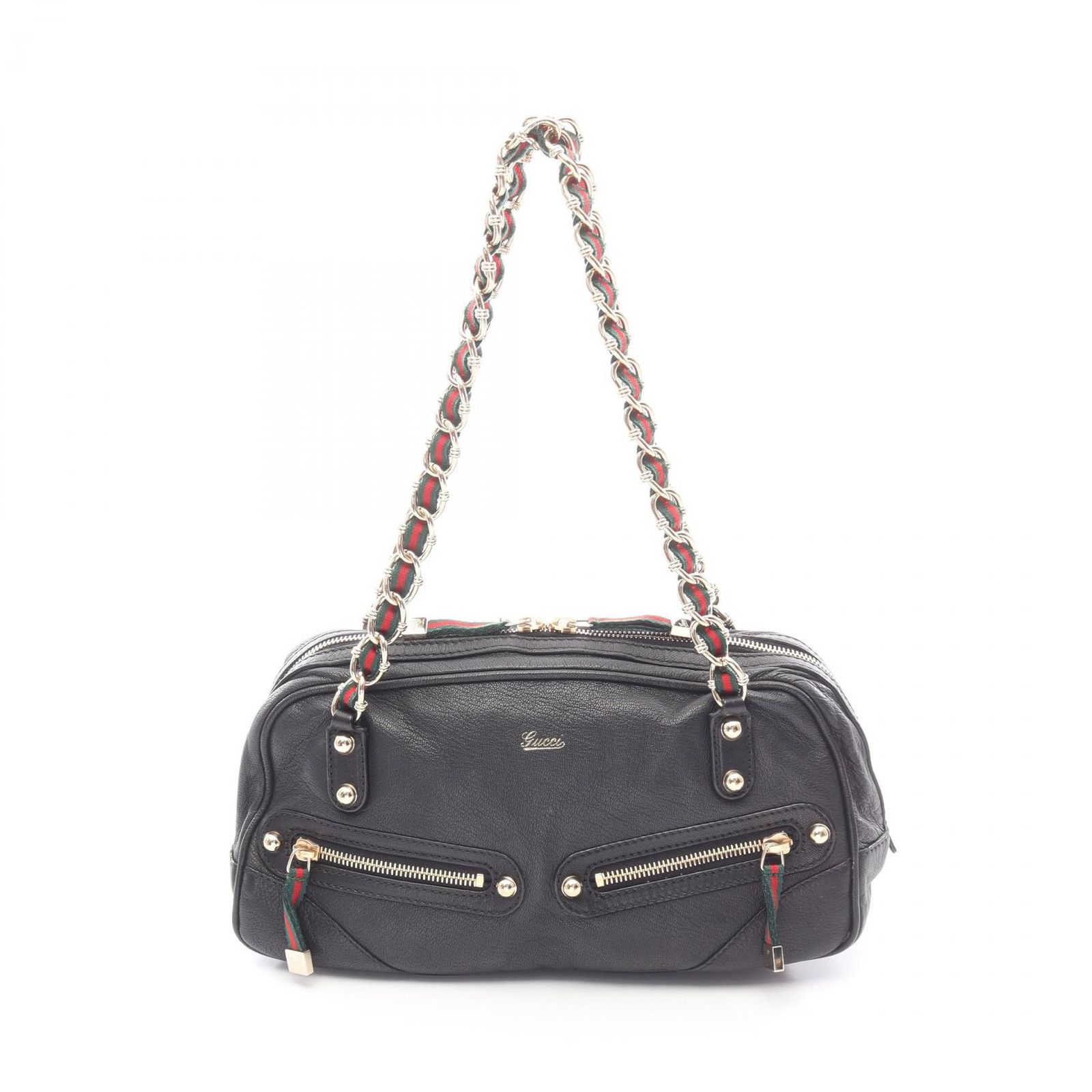 グッチ GUCCI ショルダーバッグ シェリーライン 152462 ブラック レザー シェリー チェーンハンド レディース Used A