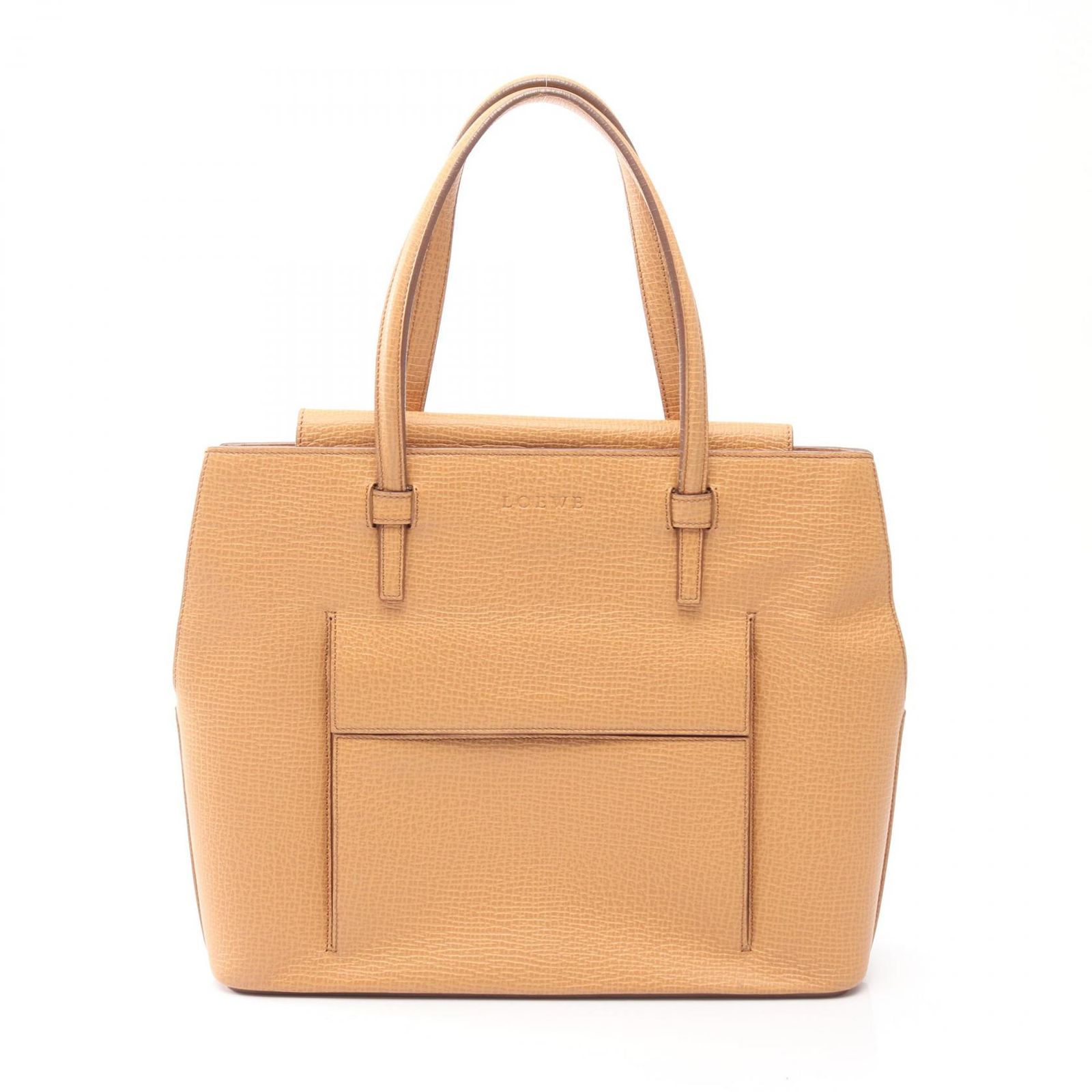 ロエベ LOEWE ハンドバッグ ブラウン レザー トートバッグ レディース Used A