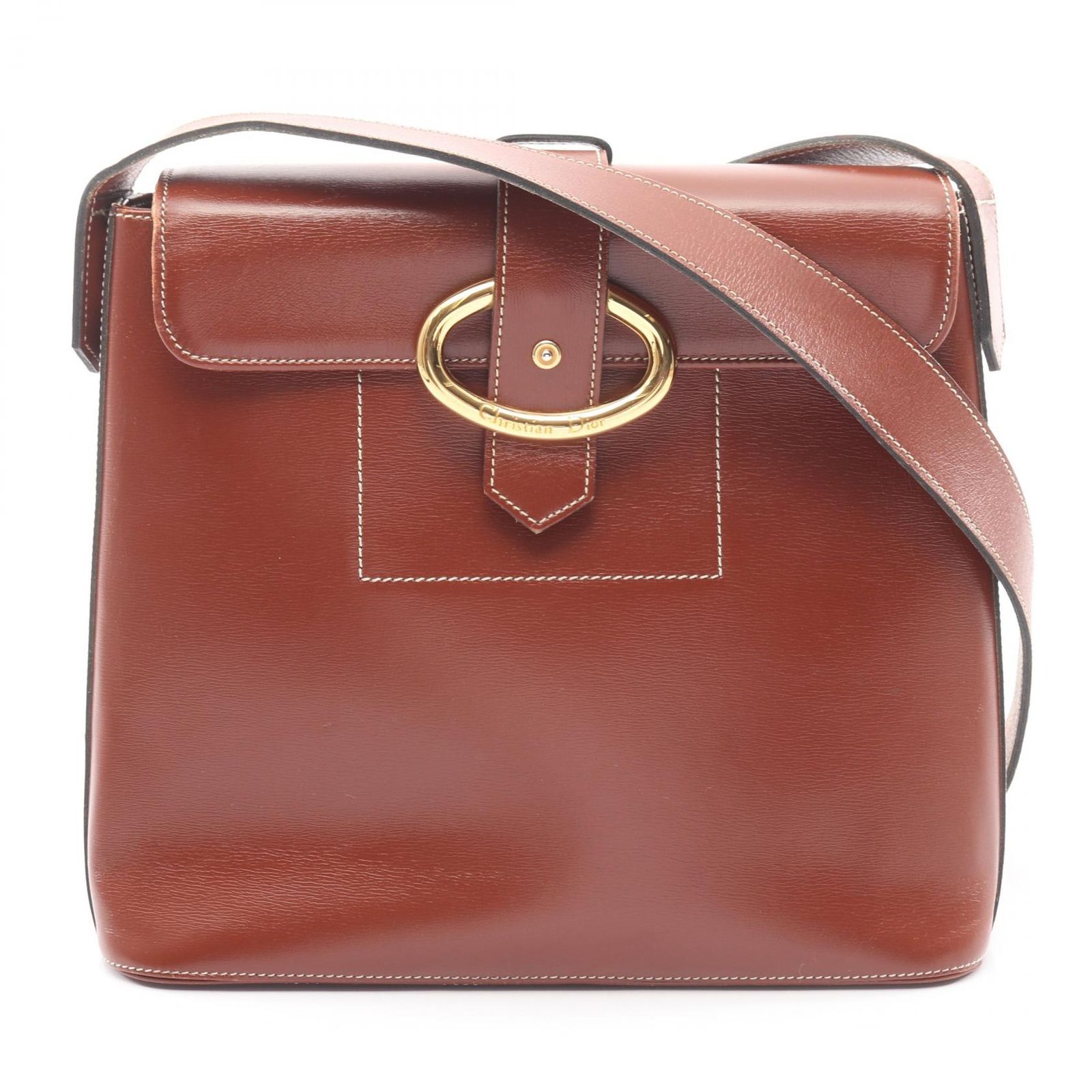 ディオール Dior ショルダーバッグ ブラウン レザー ショルダーバッグ レディース Used B
