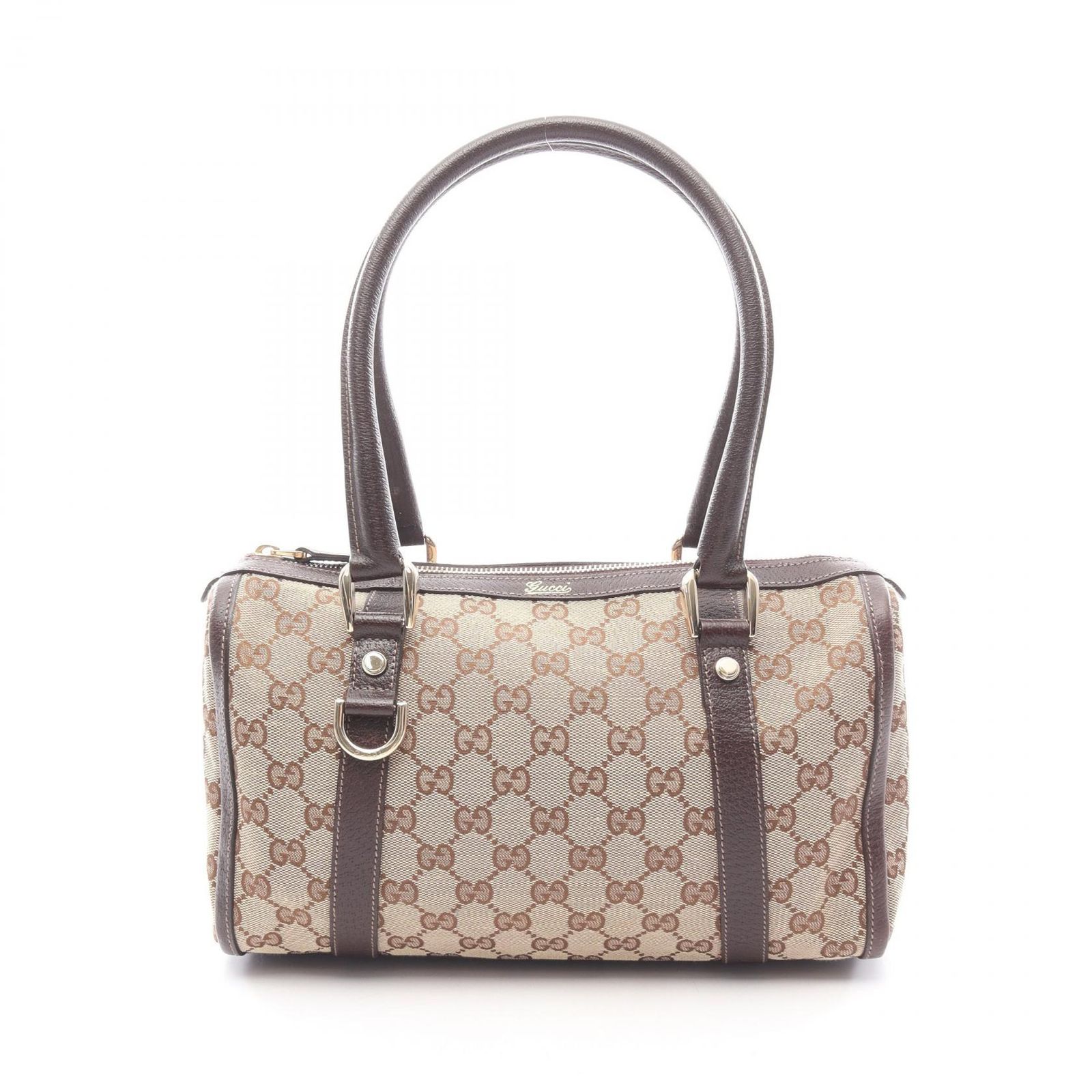 グッチ GUCCI ハンドバッグ アビー GGキャンバス 130942 ベージュ/ダークブラウン キャンバス レザー ミニボストン レディース Used A