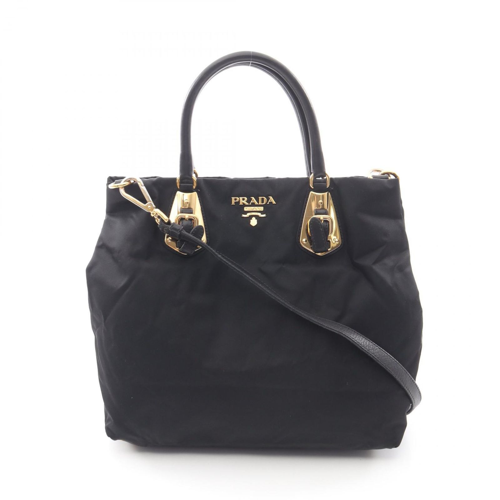 プラダ PRADA トートバッグ BN1615 ブラック ナイロン レザー 2wayハンドバッグ レディース Used A