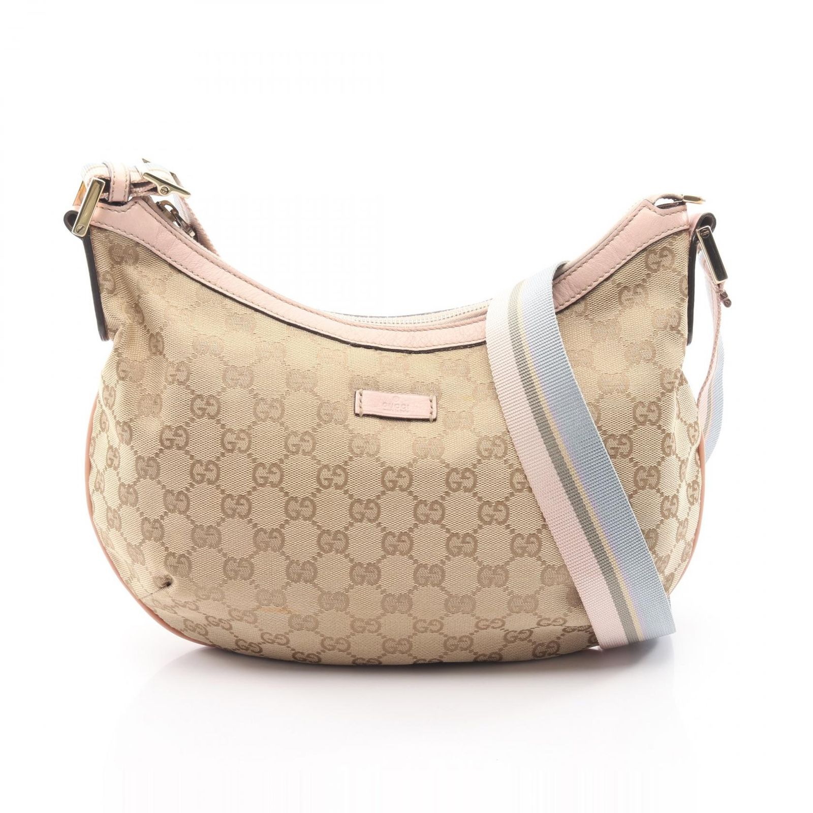 グッチ GUCCI ショルダーバッグ GGキャンバス 181092 ベージュ/ピンク キャンバス レザー GGキャンバス ショルダー レディース Used B