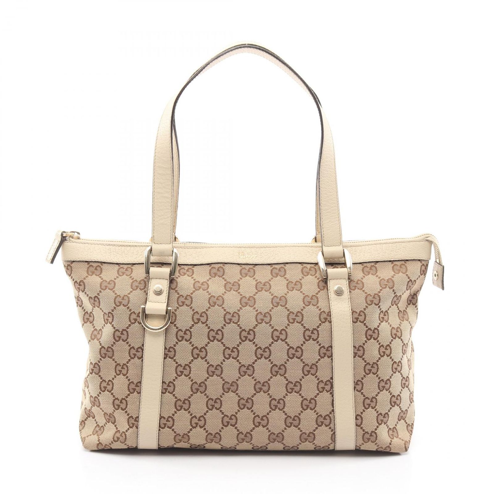 グッチ GUCCI トートバッグ アビー GGキャンバス 141470 ブラウン/ベージュ キャンバス レザー アビーGGキャンバス トート レディース Used A