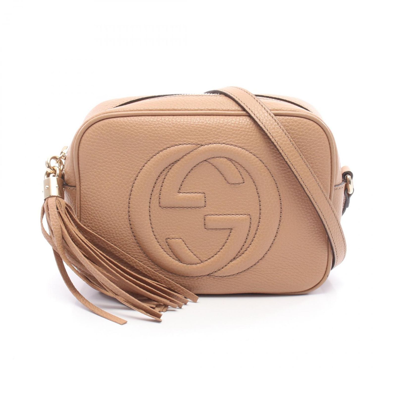 グッチ GUCCI ショルダーバッグ ソーホー ディスコバッグ インターロッキングG 308364 ベージュ レザー ソーホー インターロッキングG ショルダーバッグ レディース
