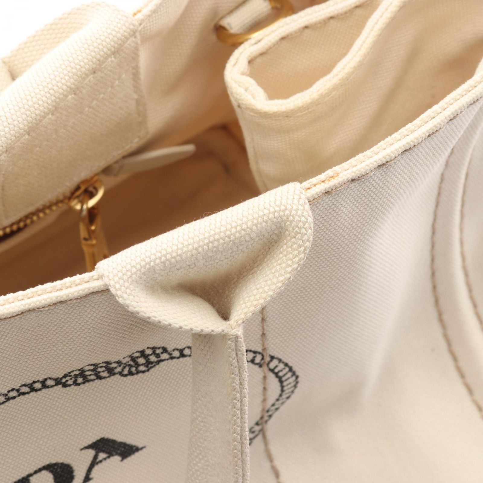PRADA プラダ カナパ 2WAYバッグ TUサイズ ホワイト系 PRADA プラダ 2WAY カナパ トートバッグ ハンドバッグ デニム - メルカリ