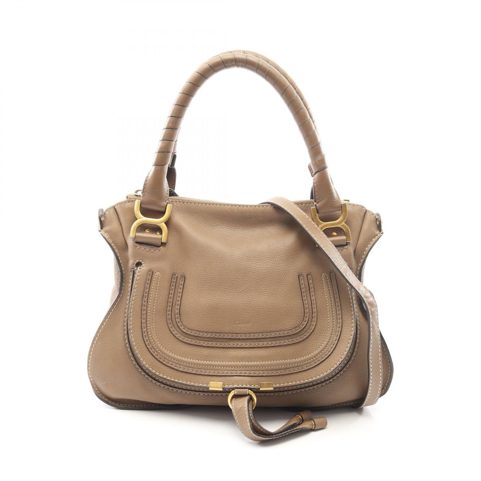 クロエ Chloe ハンドバッグ MARCIE マーシー 2WAY ブラウン レザー マーシー 2wayショルダー レディース Used B
