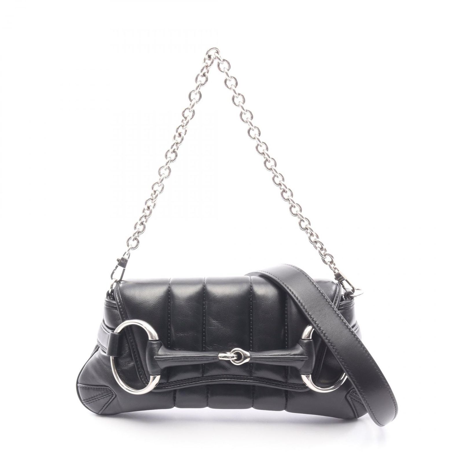 グッチ GUCCI ハンドバッグ ホースビット スモール 2WAY 764339 ブラック レザー ホースビット チェーンショルダー レディース Used A