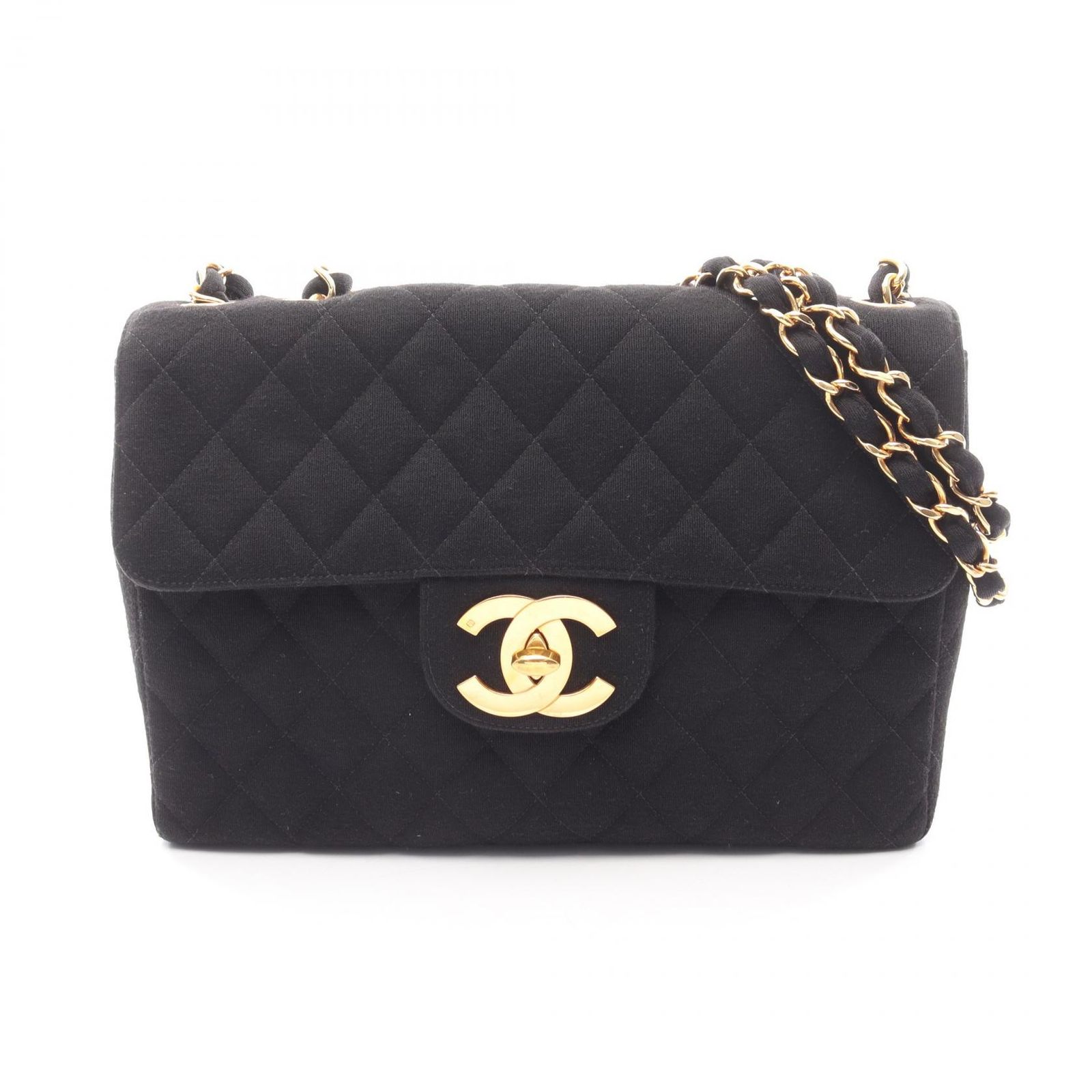 シャネル CHANEL ショルダーバッグ デカマトラッセ30 シングルフラップ ブラック その他 デカマトラッセ チェーンショルダー レディース Used A
