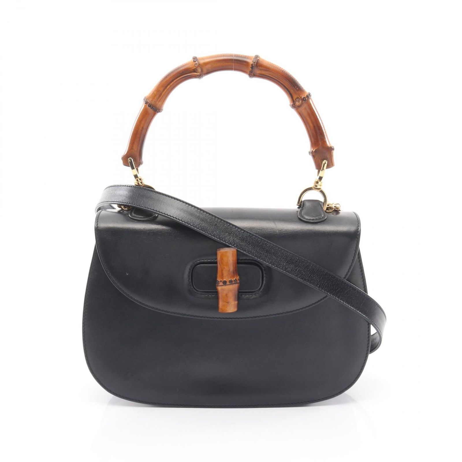 グッチ GUCCI ハンドバッグ バンブー 000･1781･0633 ブラック レザー バンブー 2wayショルダー レディース Used A 121,400円