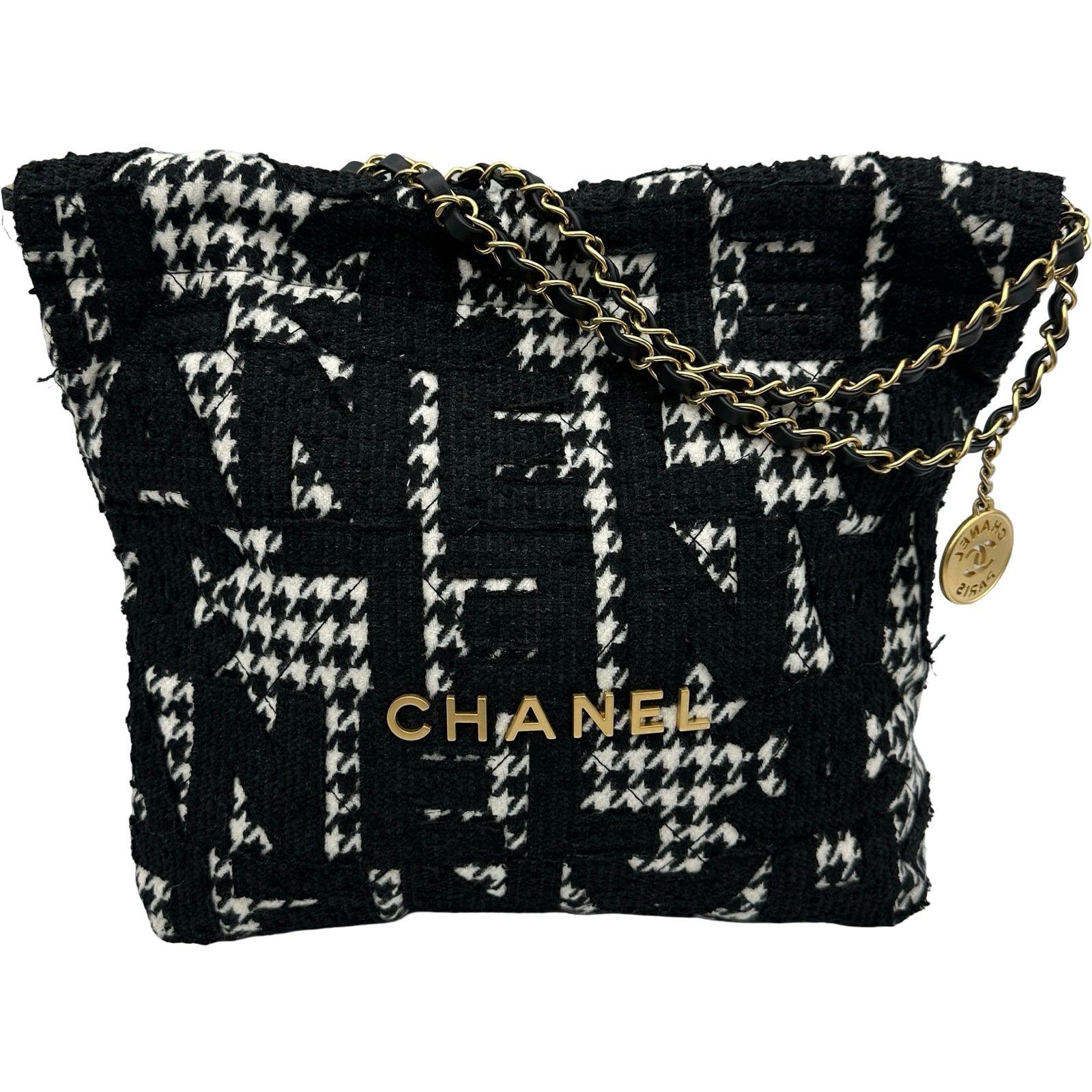 シャネル CHANEL CHANEL22 スモール AS3260 ブラック/ホワイト ゴールド金具 ツイード レディース ショルダーバッグ