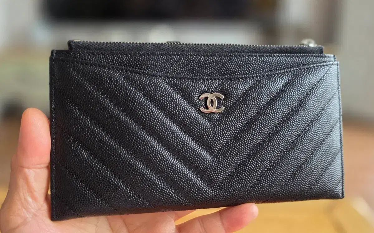 シャネル 正規品 キャビア キルティング ポーチ 財布