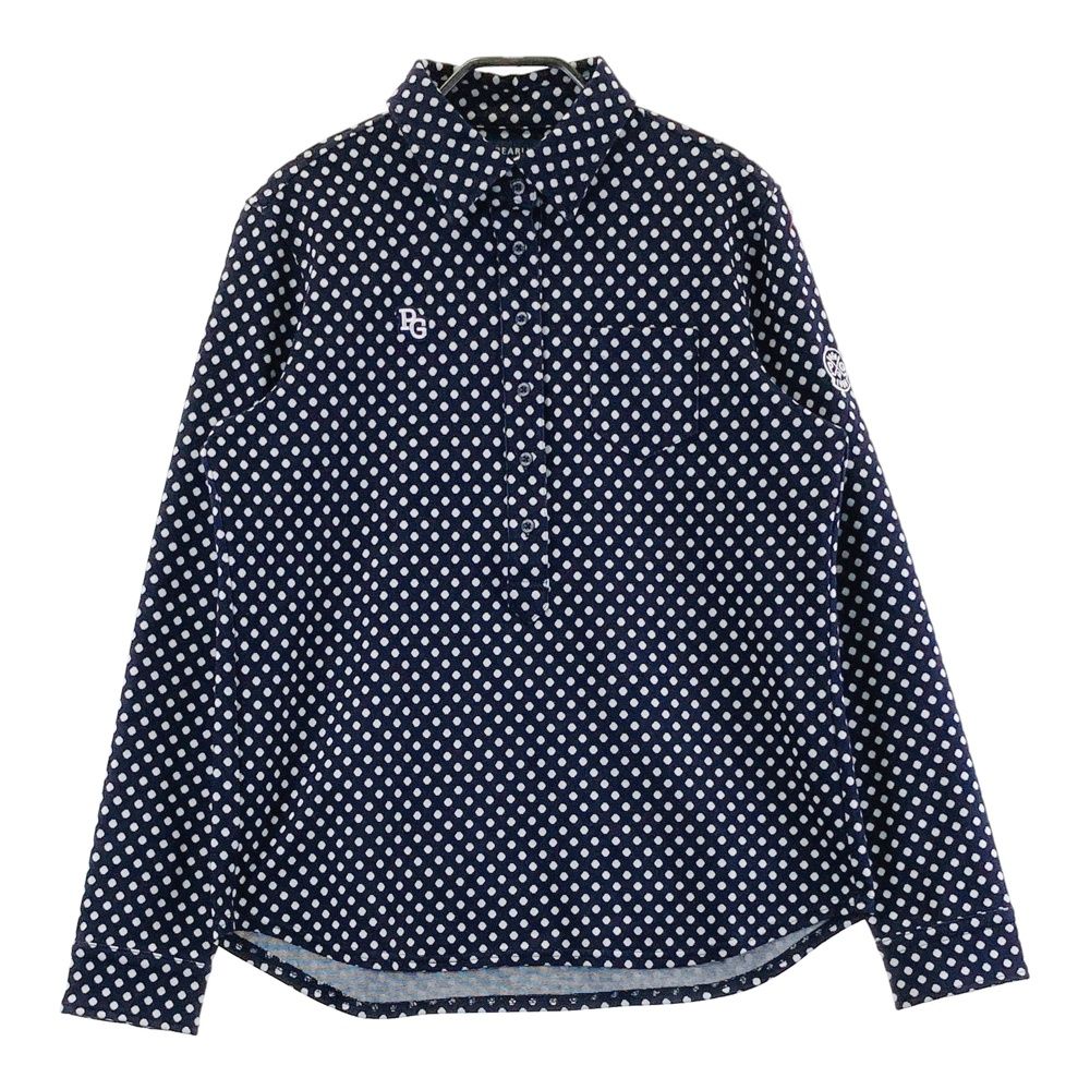 サイズ：2 PEARLY GATES パーリーゲイツ 長袖ポロシャツ ドット ネイビー系 [240101686999] ゴルフウェア レディース ストスト